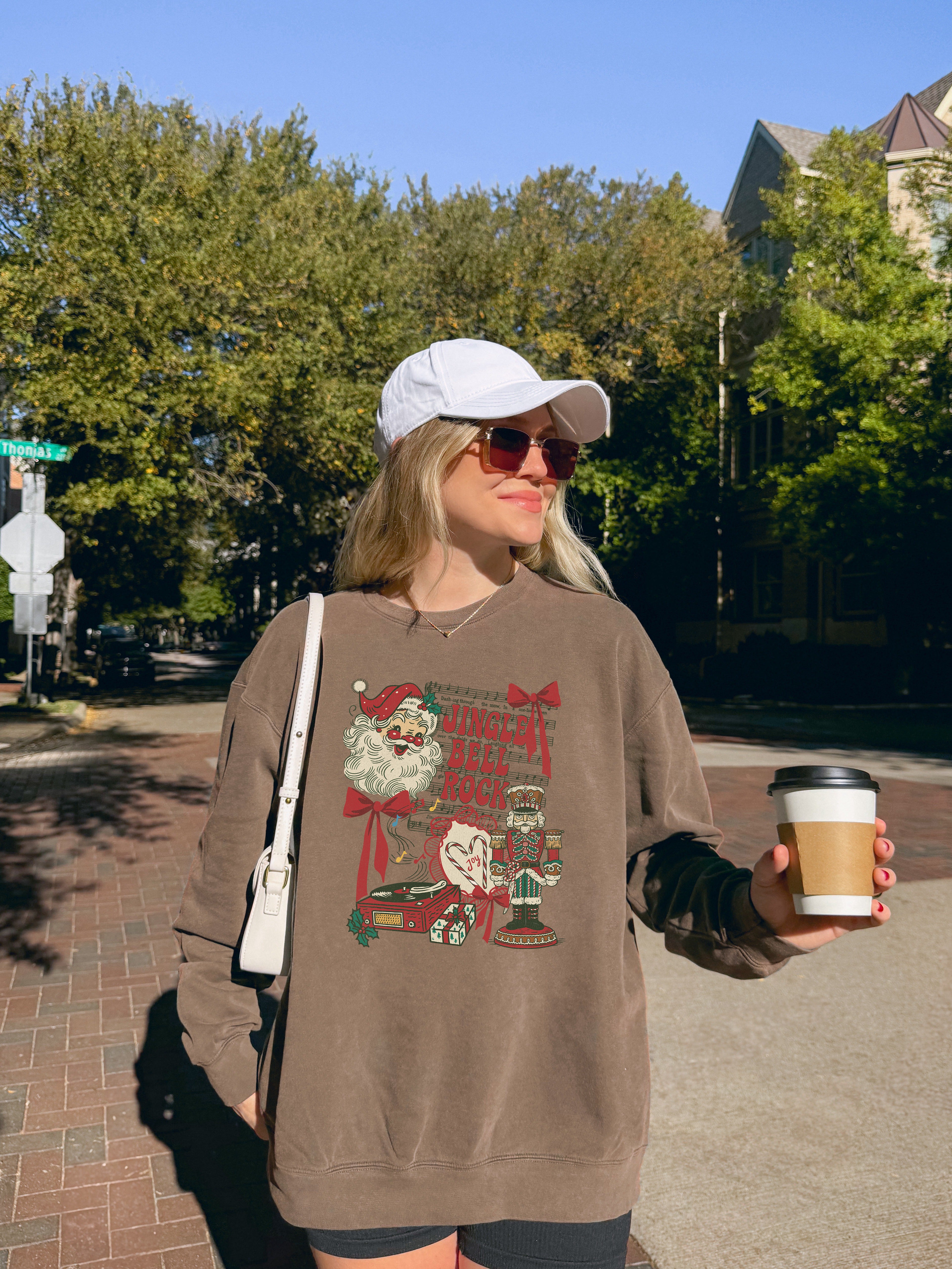 Santa & Nutcracker Fairy Theme Merry Christmas Holiday Winter Fall Inspirational Garment Dyed Comfort Colors Sweatshirt