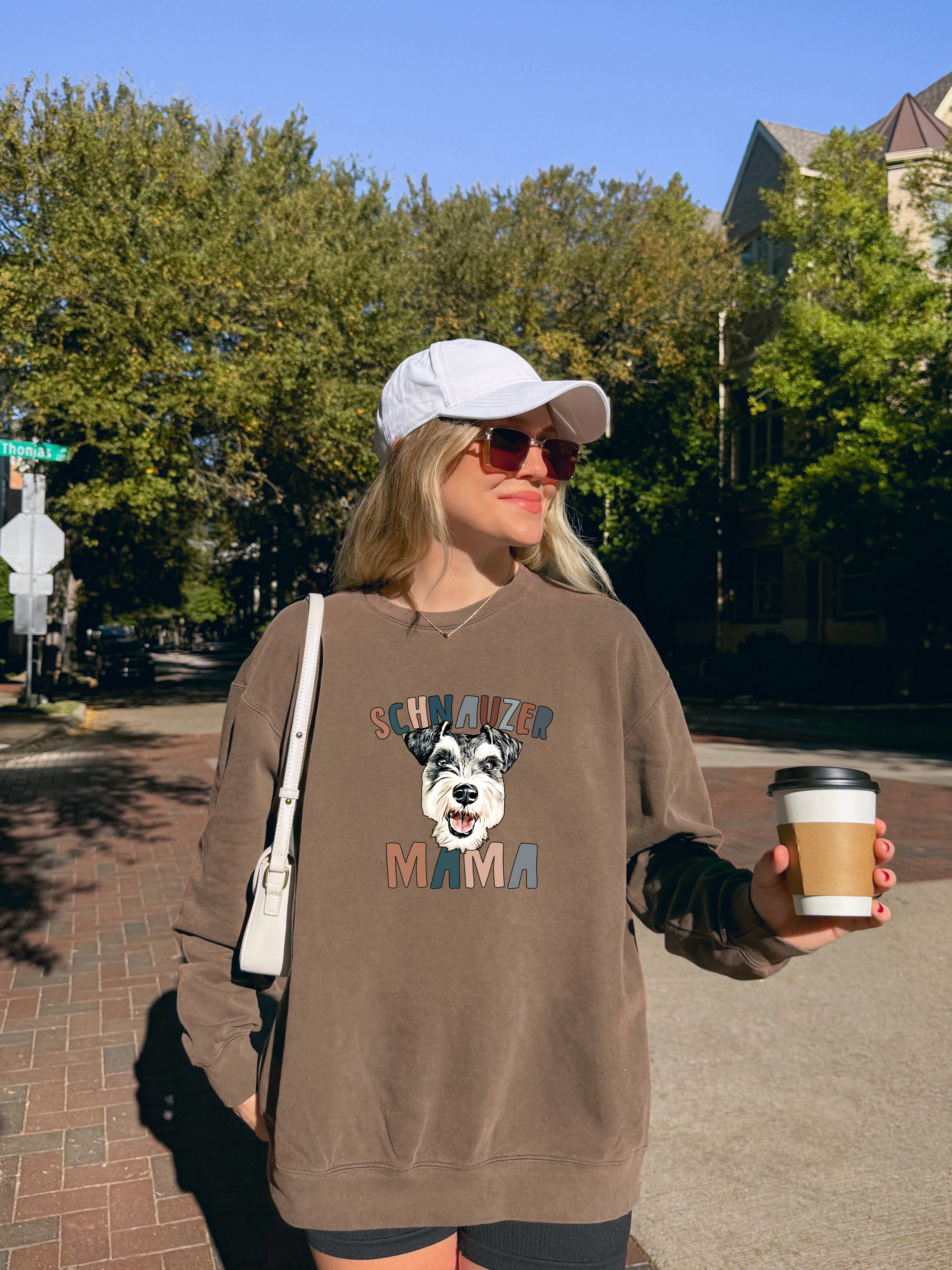 Schnauzer Dog mom Fall Garment Dyed Comfort Colors Sweatshirt (Color)