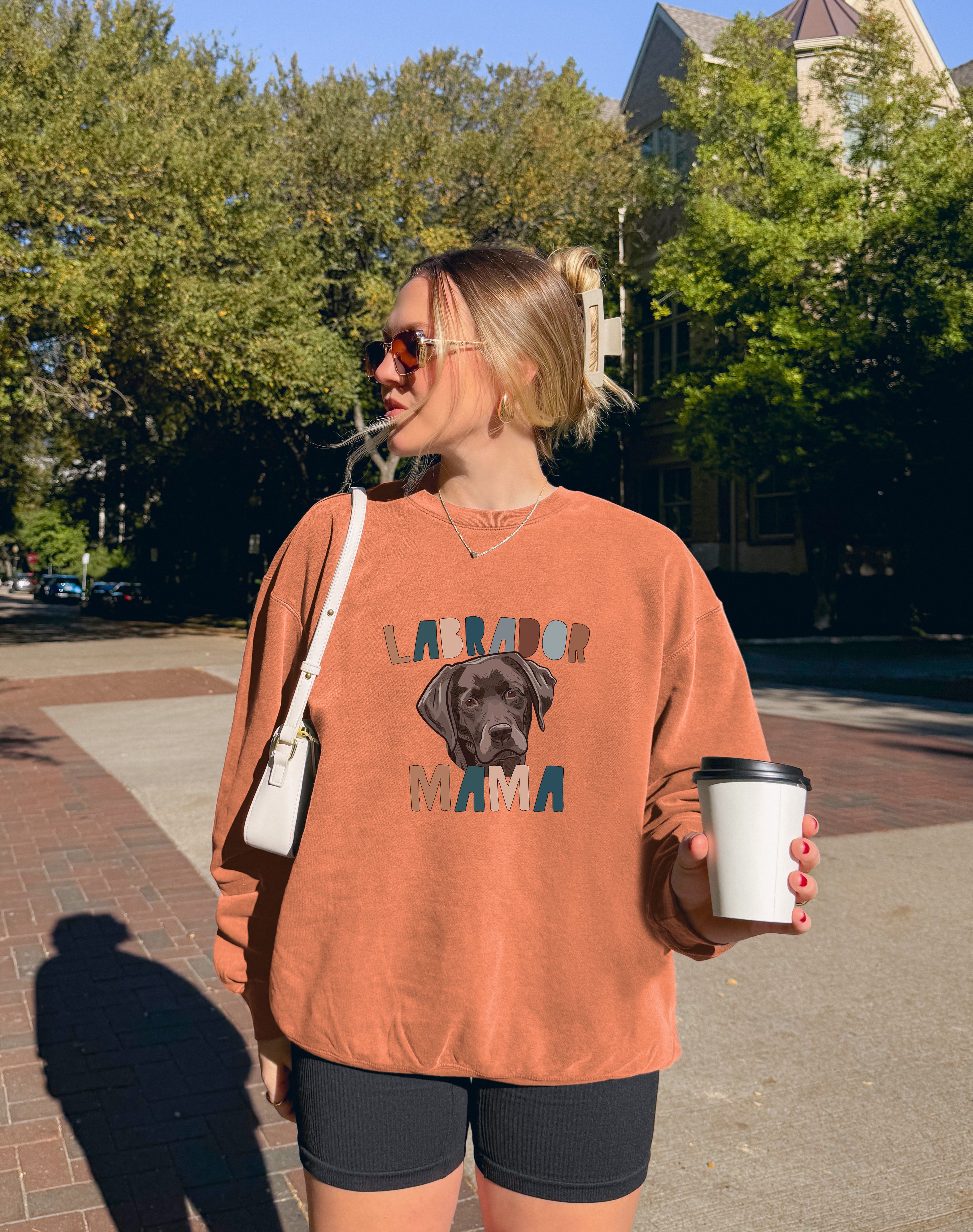 Chocolate Labrador Retriever Dog Mom Garment Dyed Comfort Colors Sweatshirt (Color)