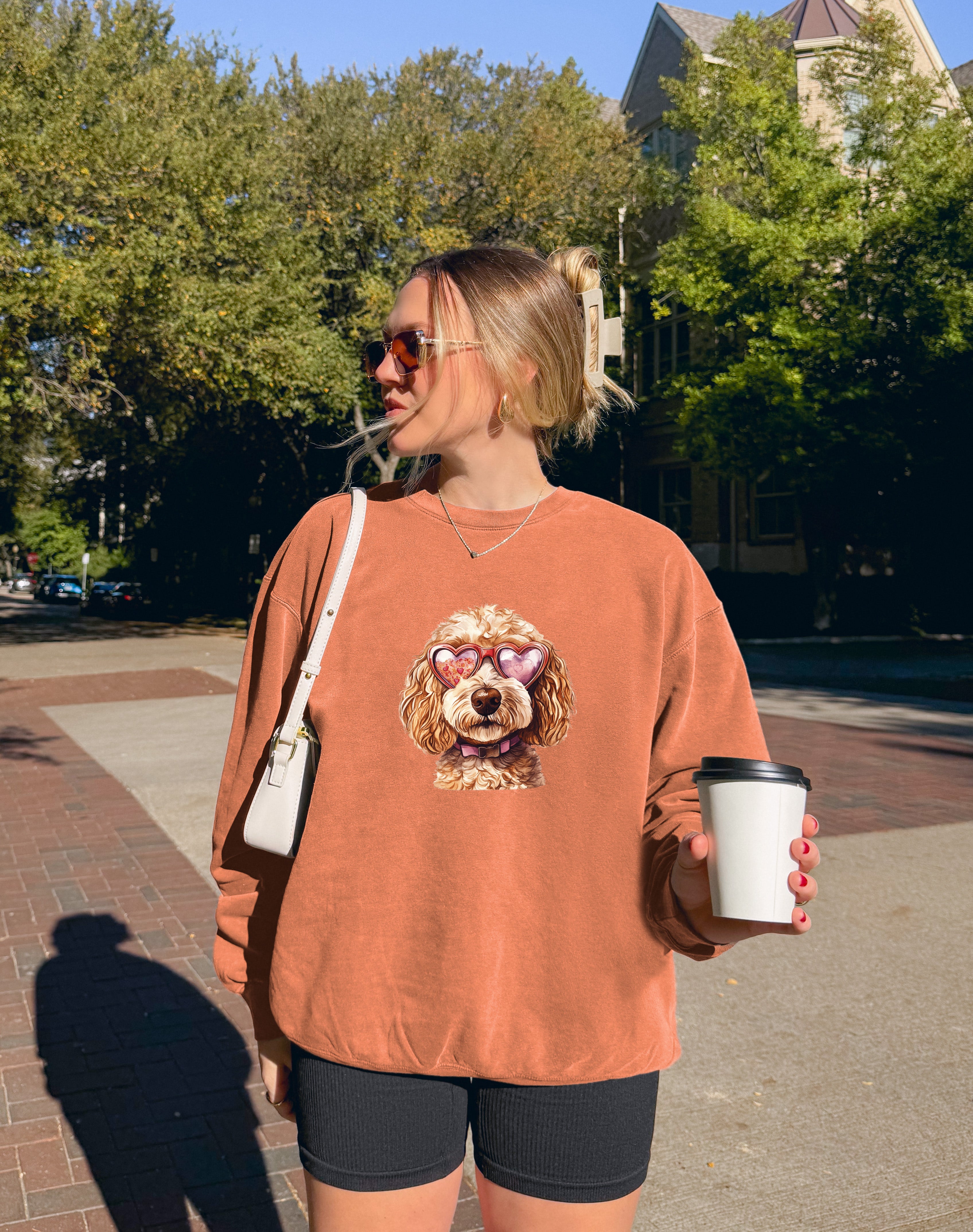 Doodle Dog Mom Garment Dyed Comfort Colors Sweatshirt (Valentine's Day)