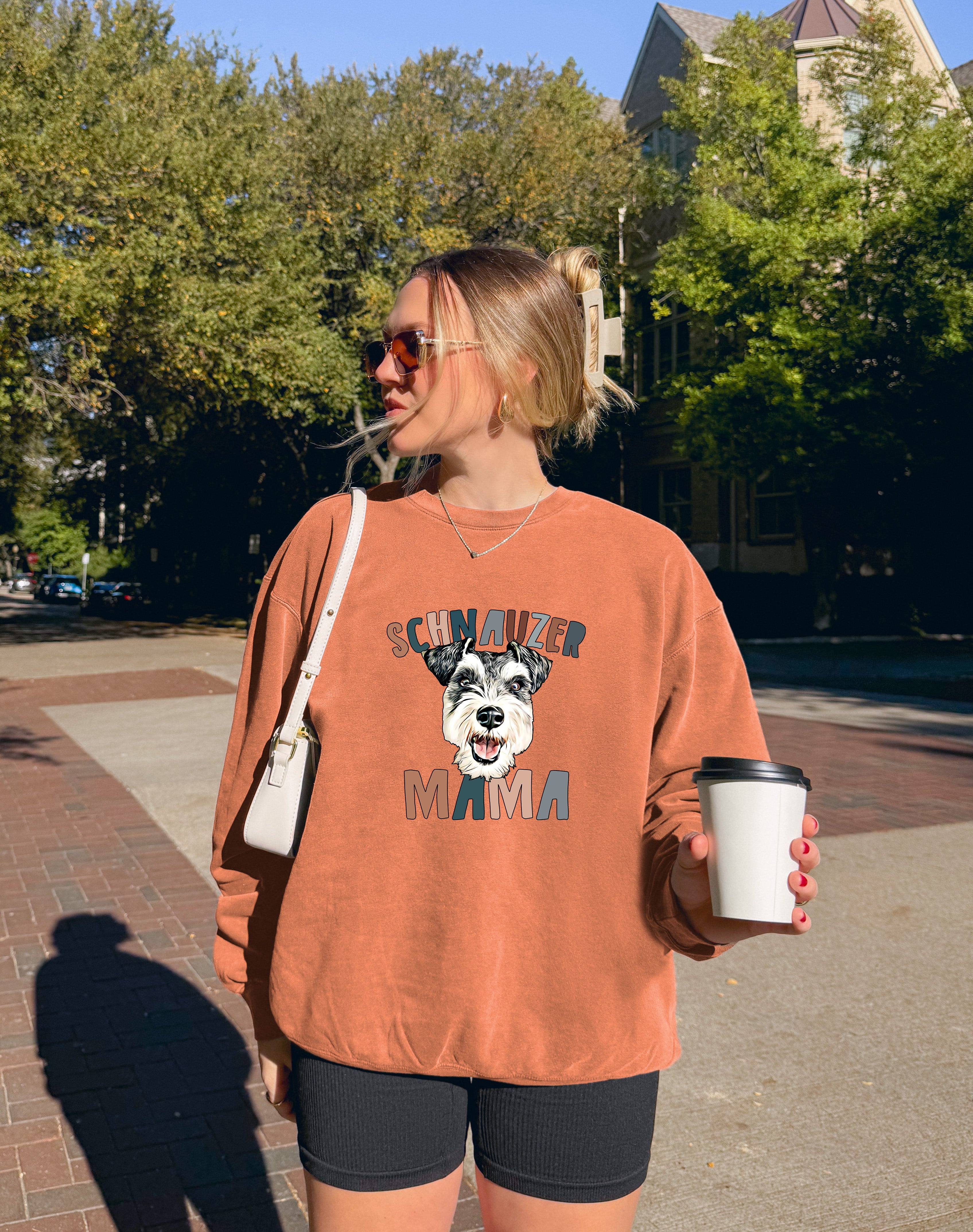 Schnauzer Dog mom Fall Garment Dyed Comfort Colors Sweatshirt (Color)