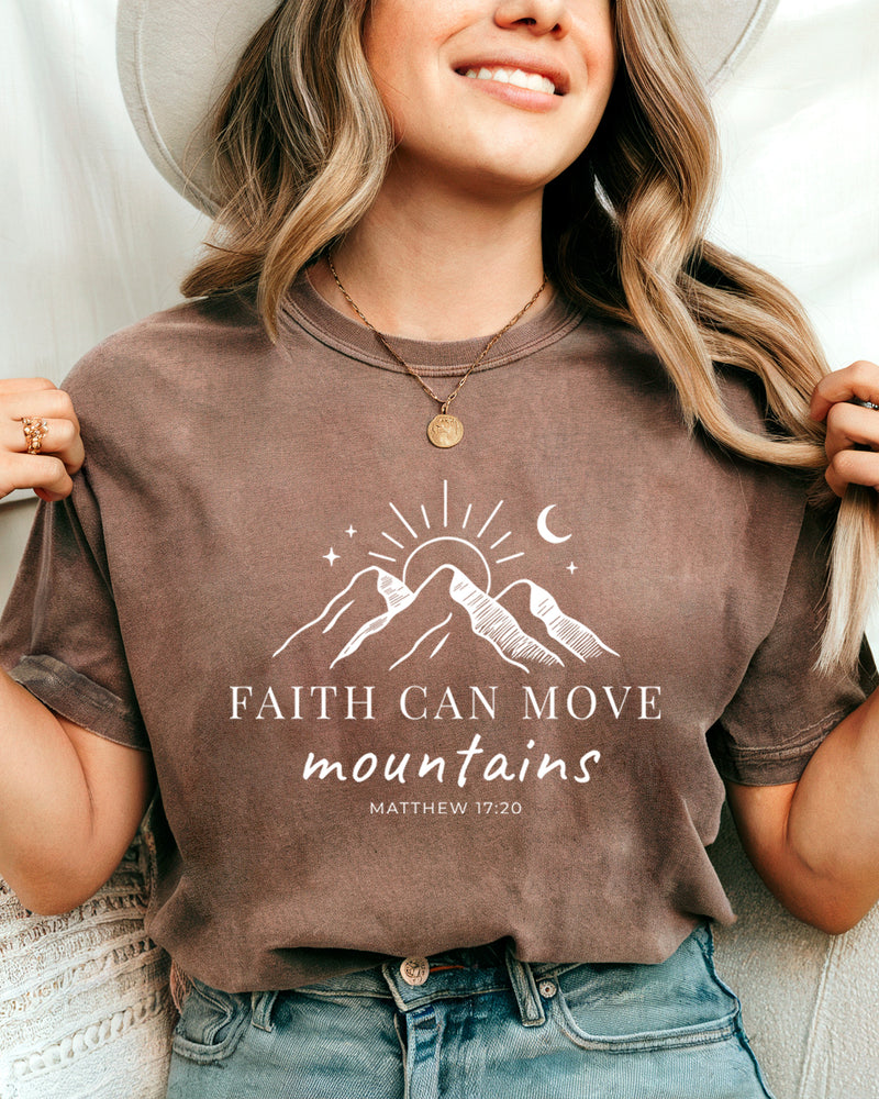 Faith can move mountains Comfort Colors Garment Dyed T Shirt (New)