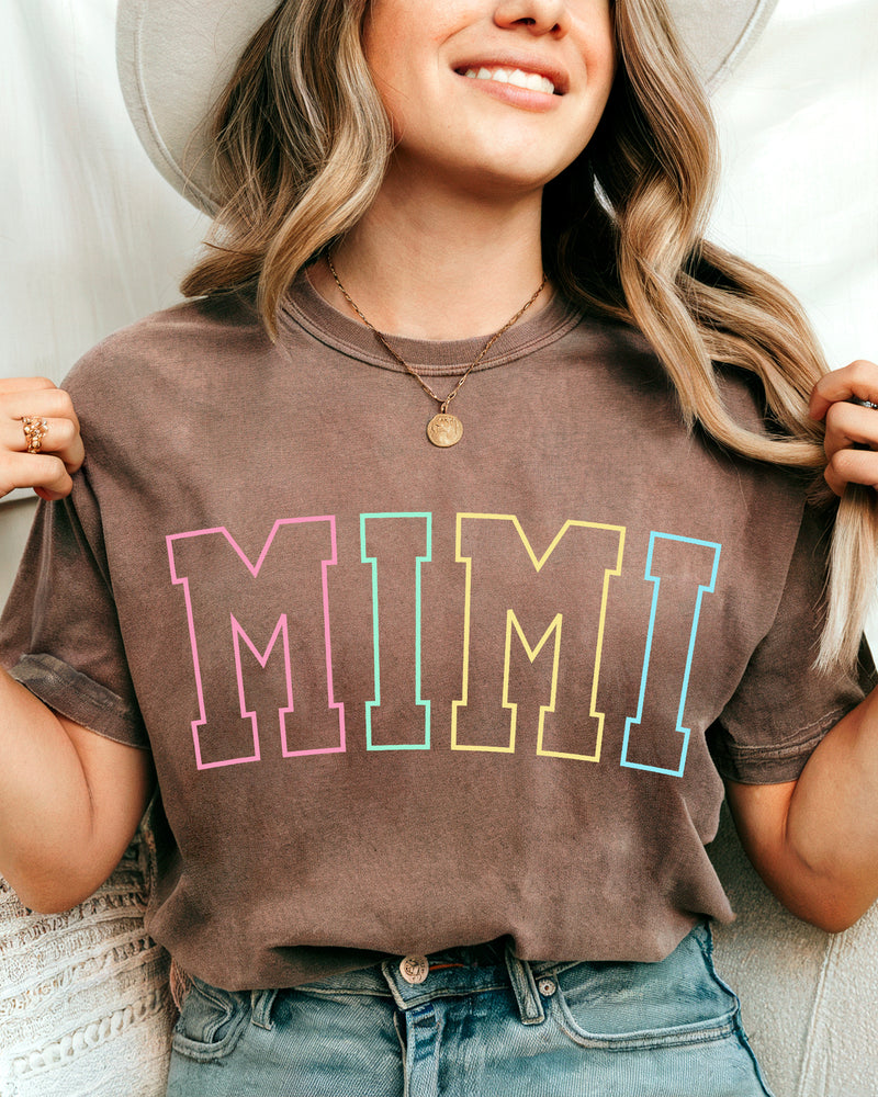 Mimi Grandma Comfort Colors Garment Dyed T Shirt (Outlined color)