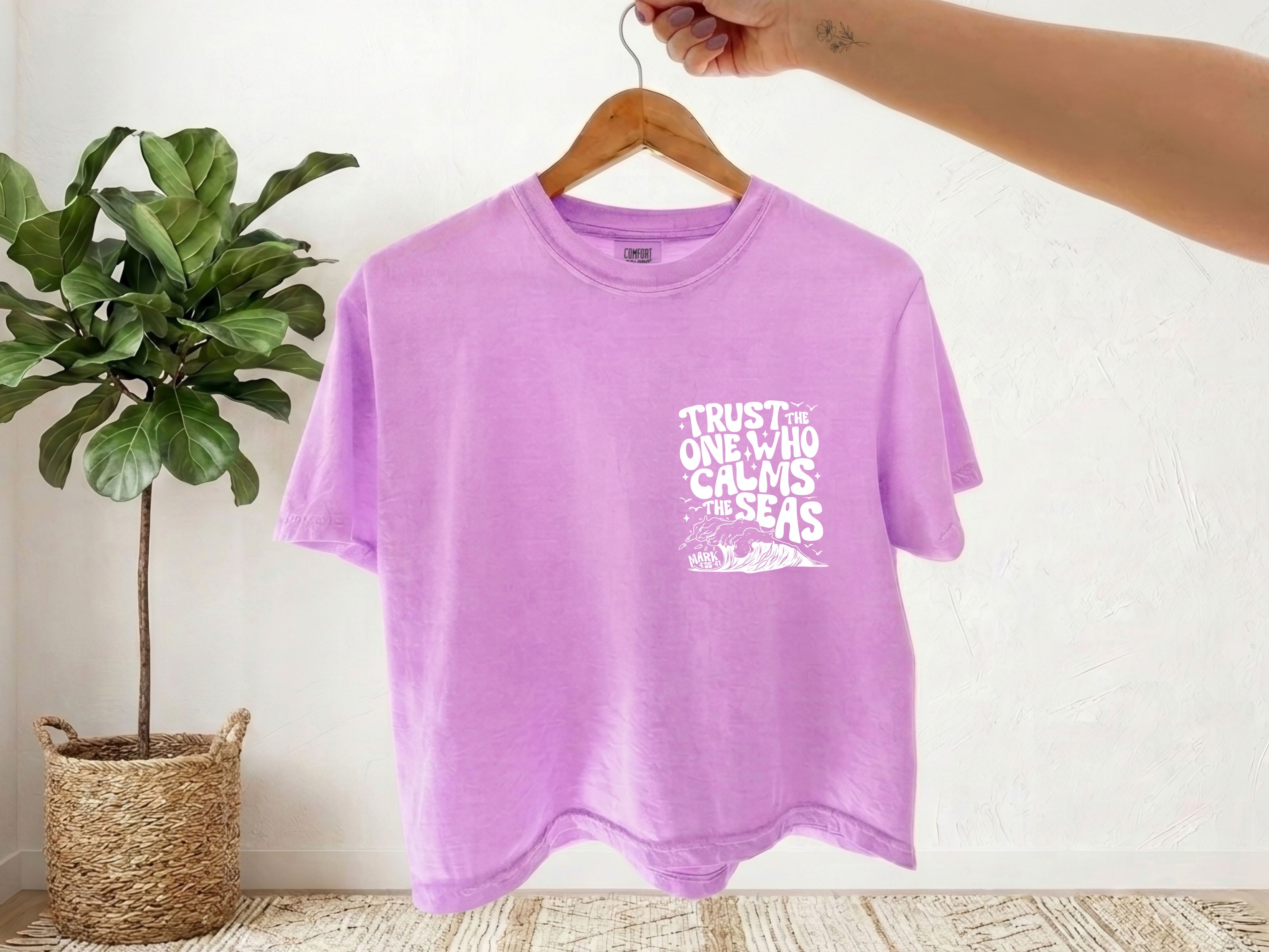Christian Trust the one Who calms the Sea Mark Bible Garment Dyed Women’s Cropped T-Shirt Comfort Colors