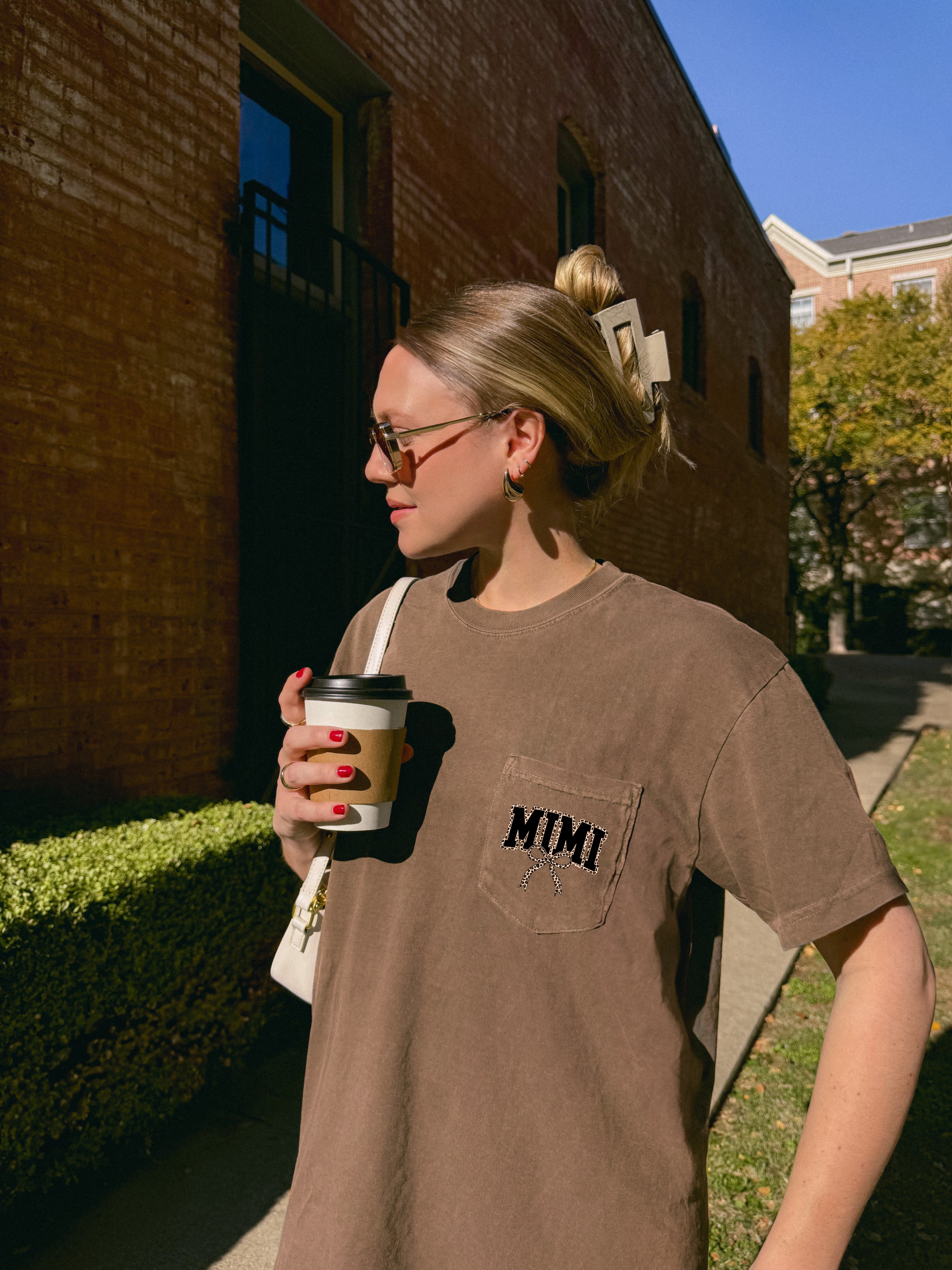 Mimi Mother's day Mom Comfort Colors Pocket T Shirt (Leopard)