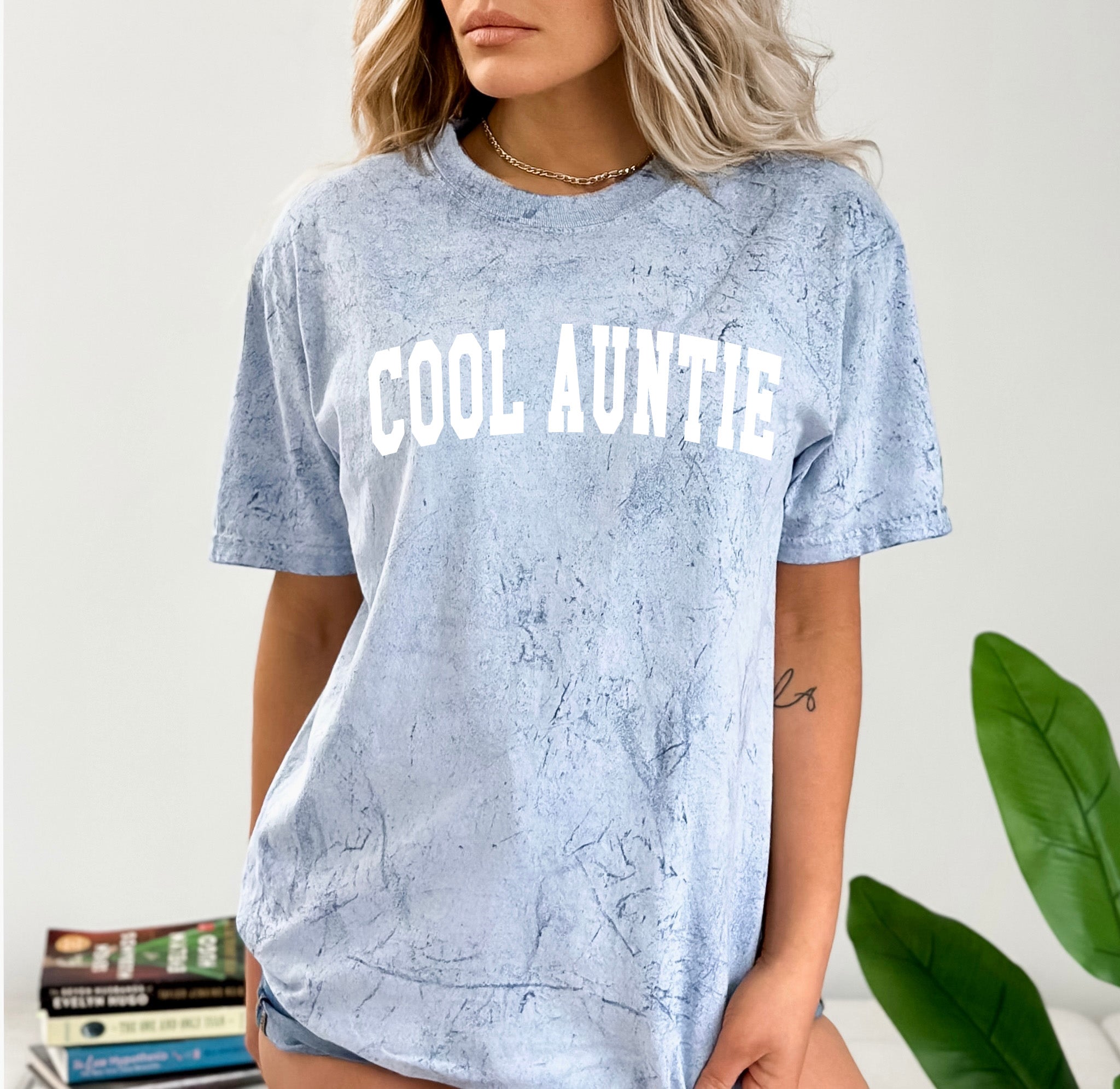 Cool Auntie Comfort Colors Garment Dyed T Shirt (high school font)