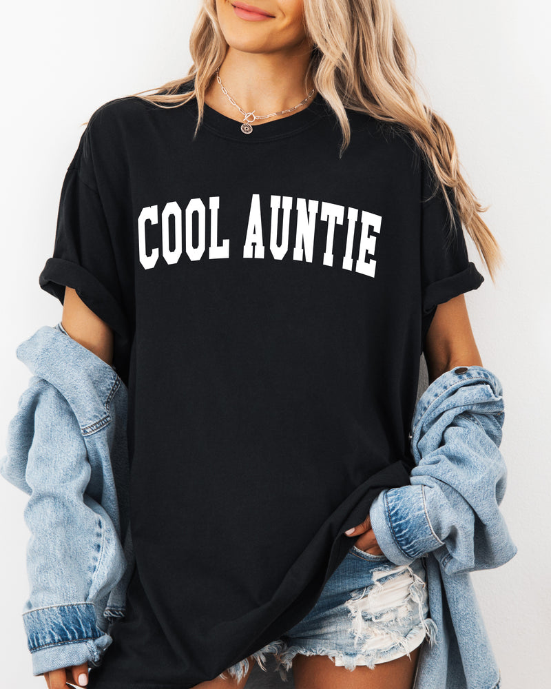 Cool Auntie Comfort Colors Graphic Tees (High School Font)