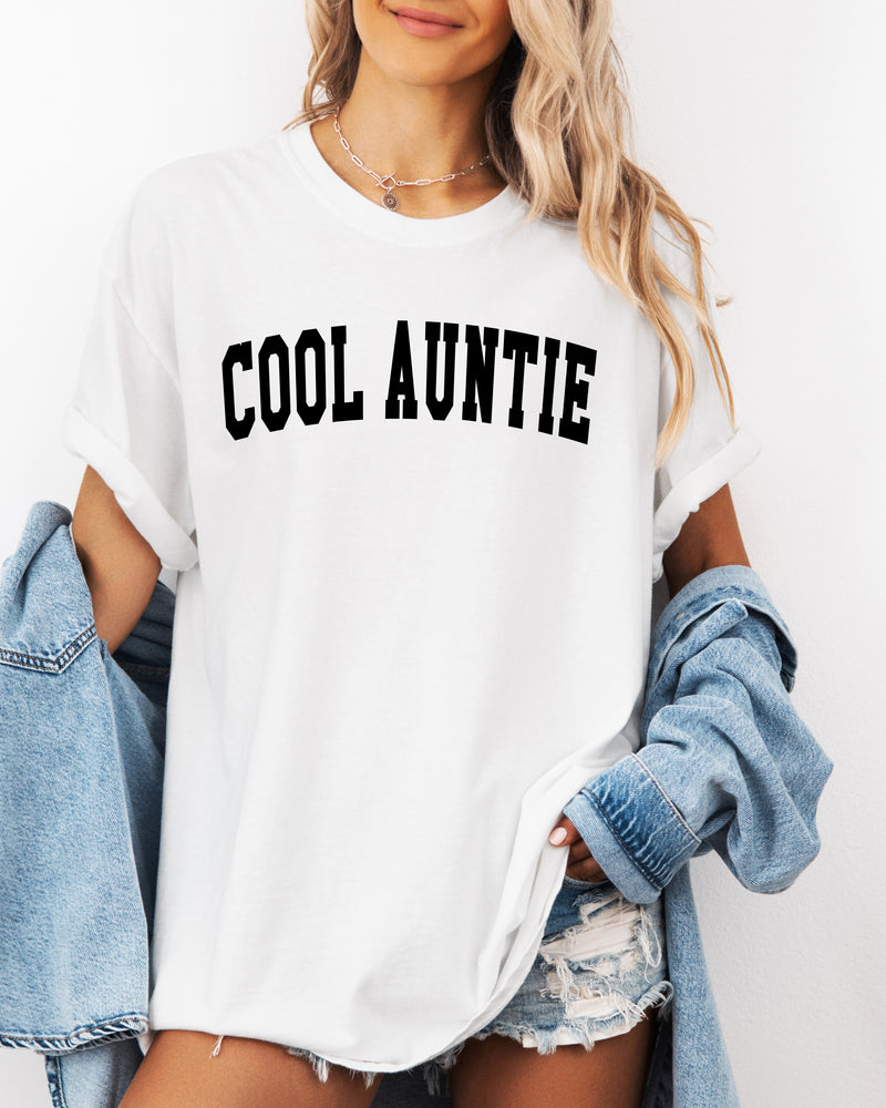 Cool Auntie Comfort Colors Graphic Tees (High School Font)