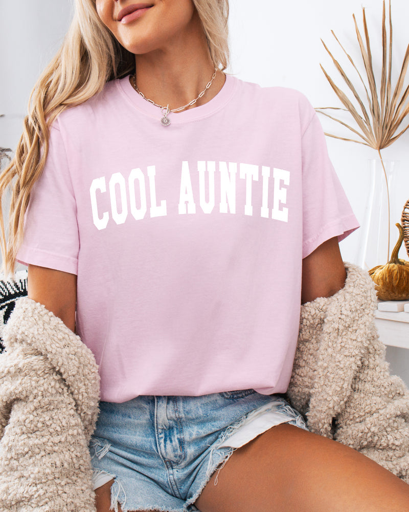 Cool Auntie Comfort Colors Graphic Tees (High School Font)