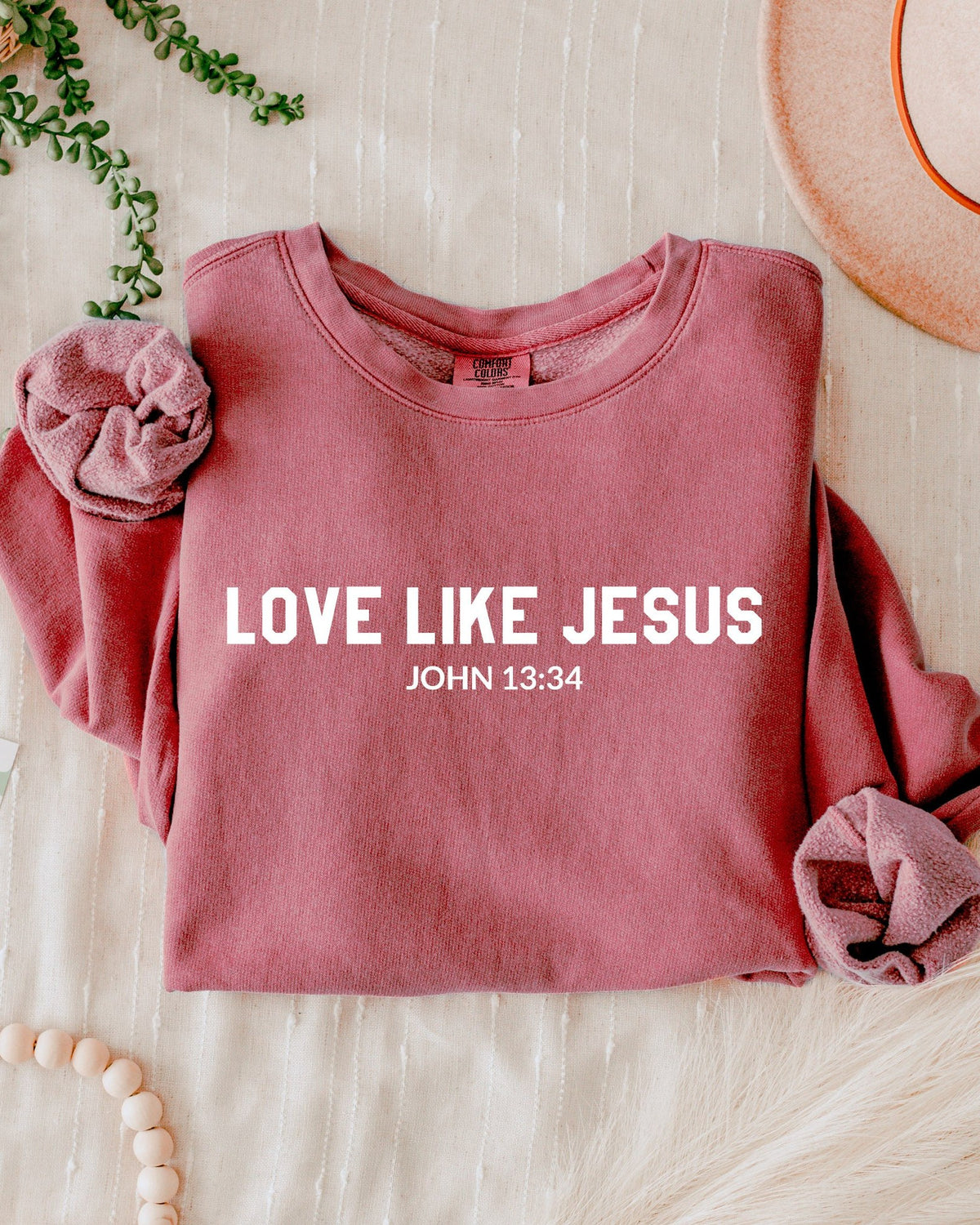 Love Like Jesus Christian Comfort Colors Sweatshirt, Bible Faith Gift