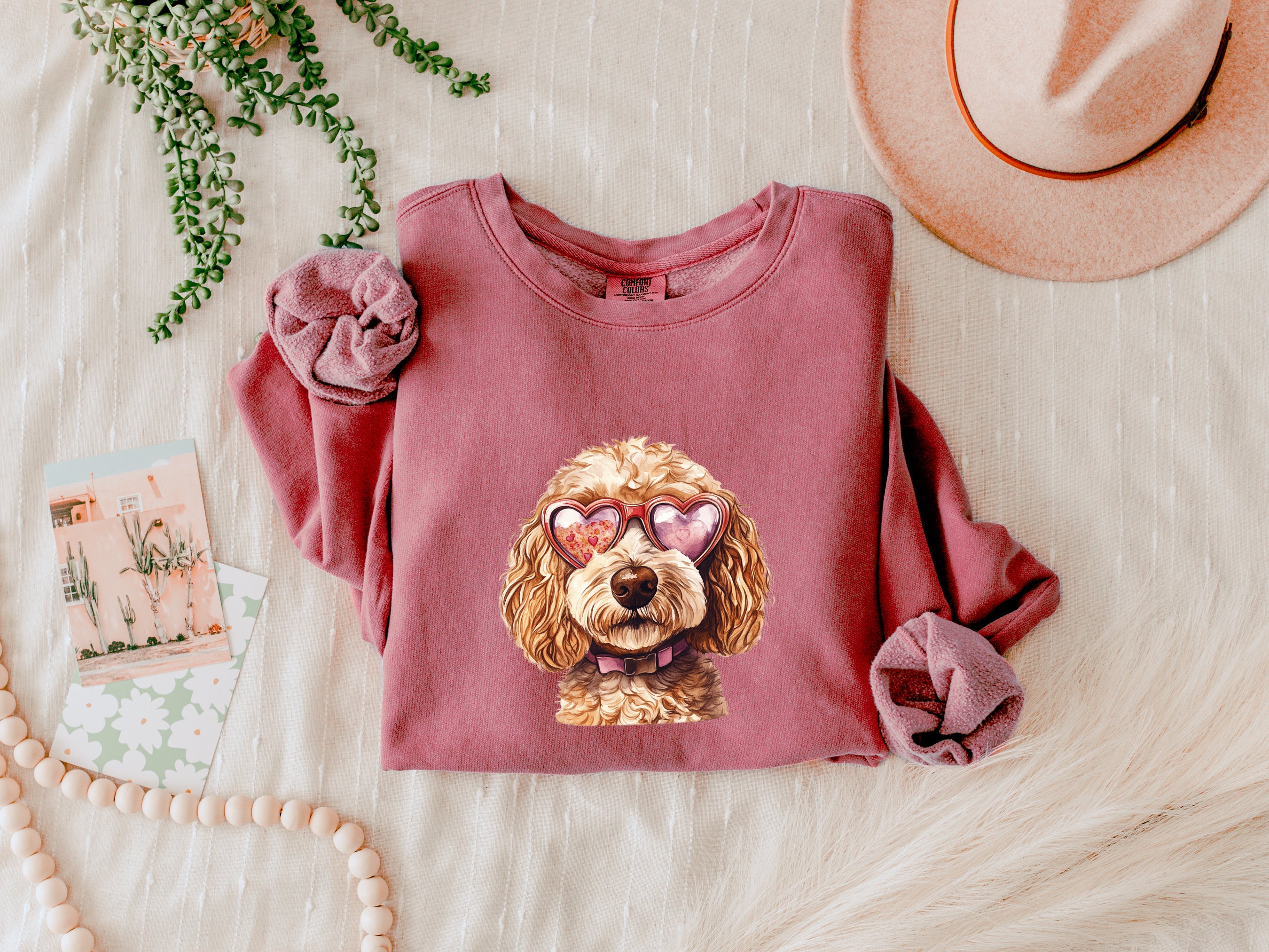Doodle Dog Mom Garment Dyed Comfort Colors Sweatshirt (Valentine's Day)