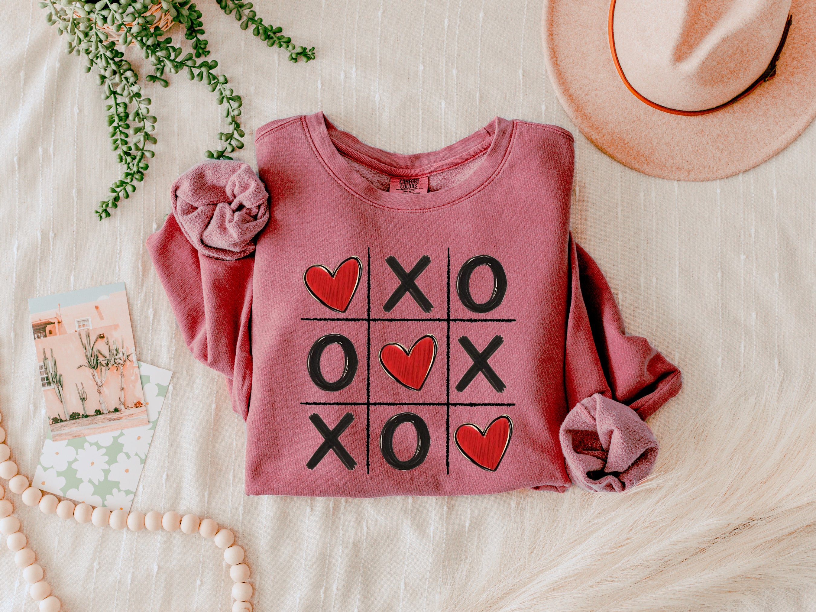 XOXO Valentine's Day Garment Dyed Comfort Colors Sweatshirt