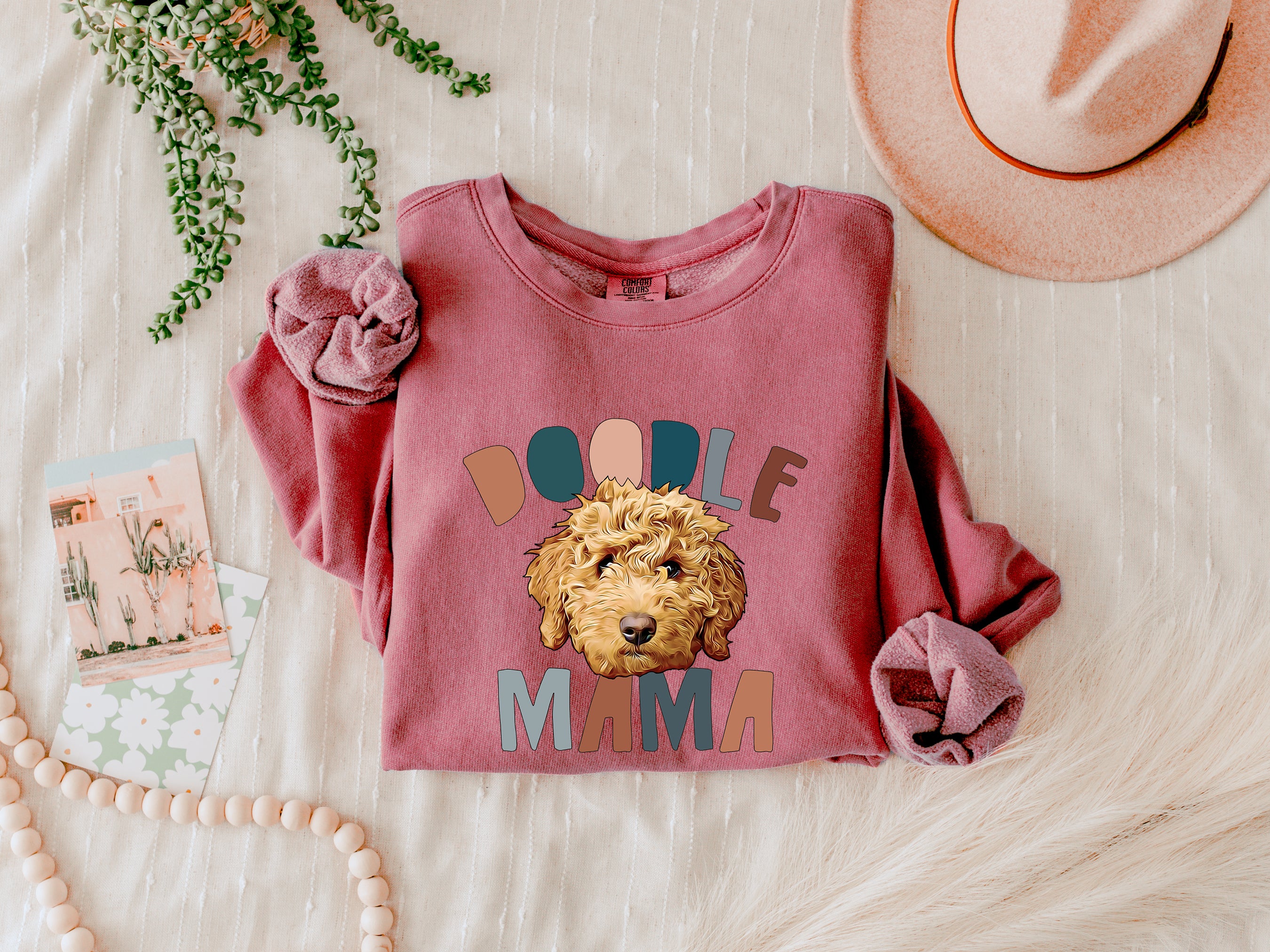 Golden Doodle Dog mom Fall Garment Dyed Comfort Colors Sweatshirt