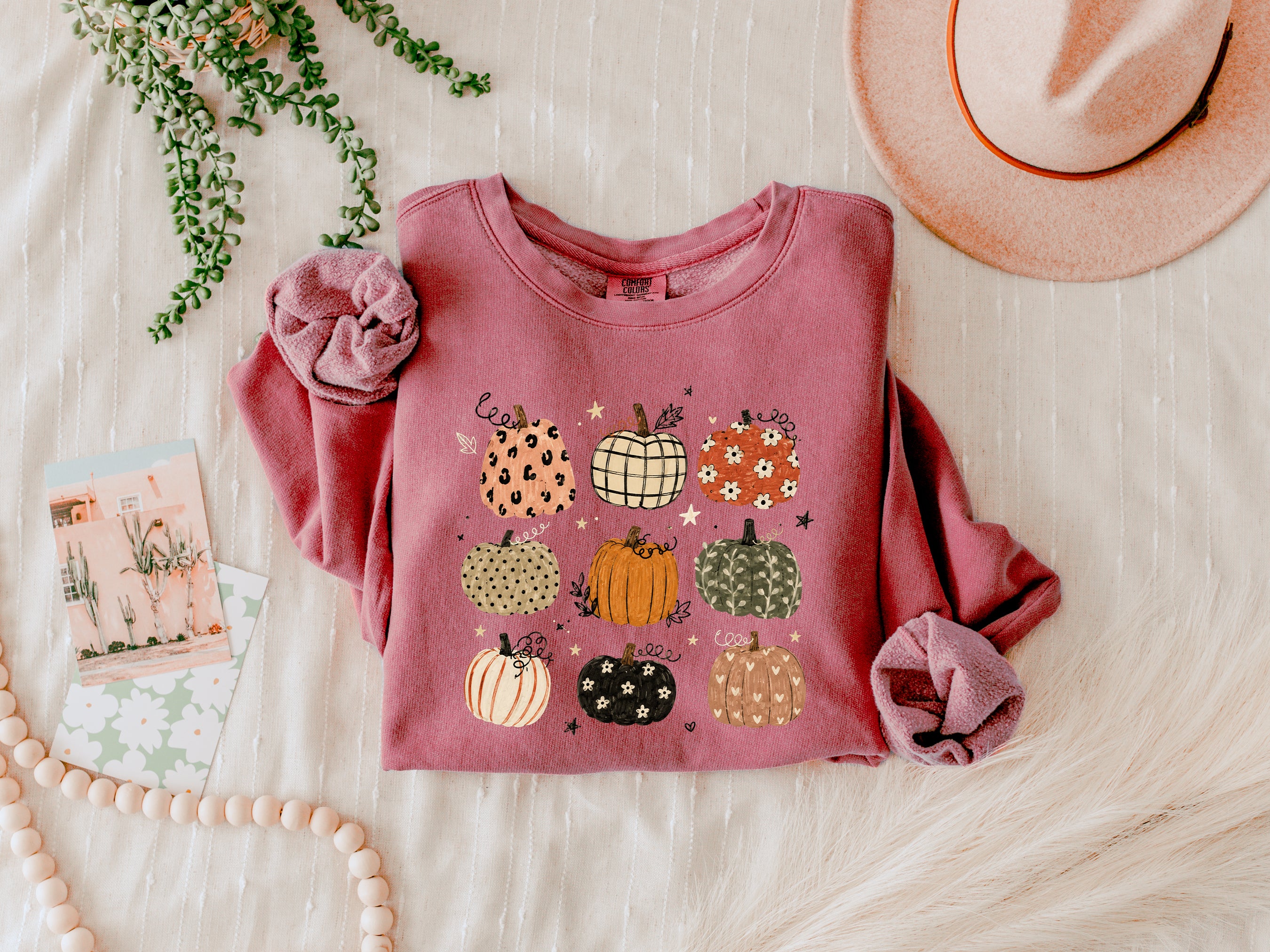 Pumpkins Fall Autumn Season Thanksgiving day 100% cotton Garment Dyed Comfort Colors Sweatshirt