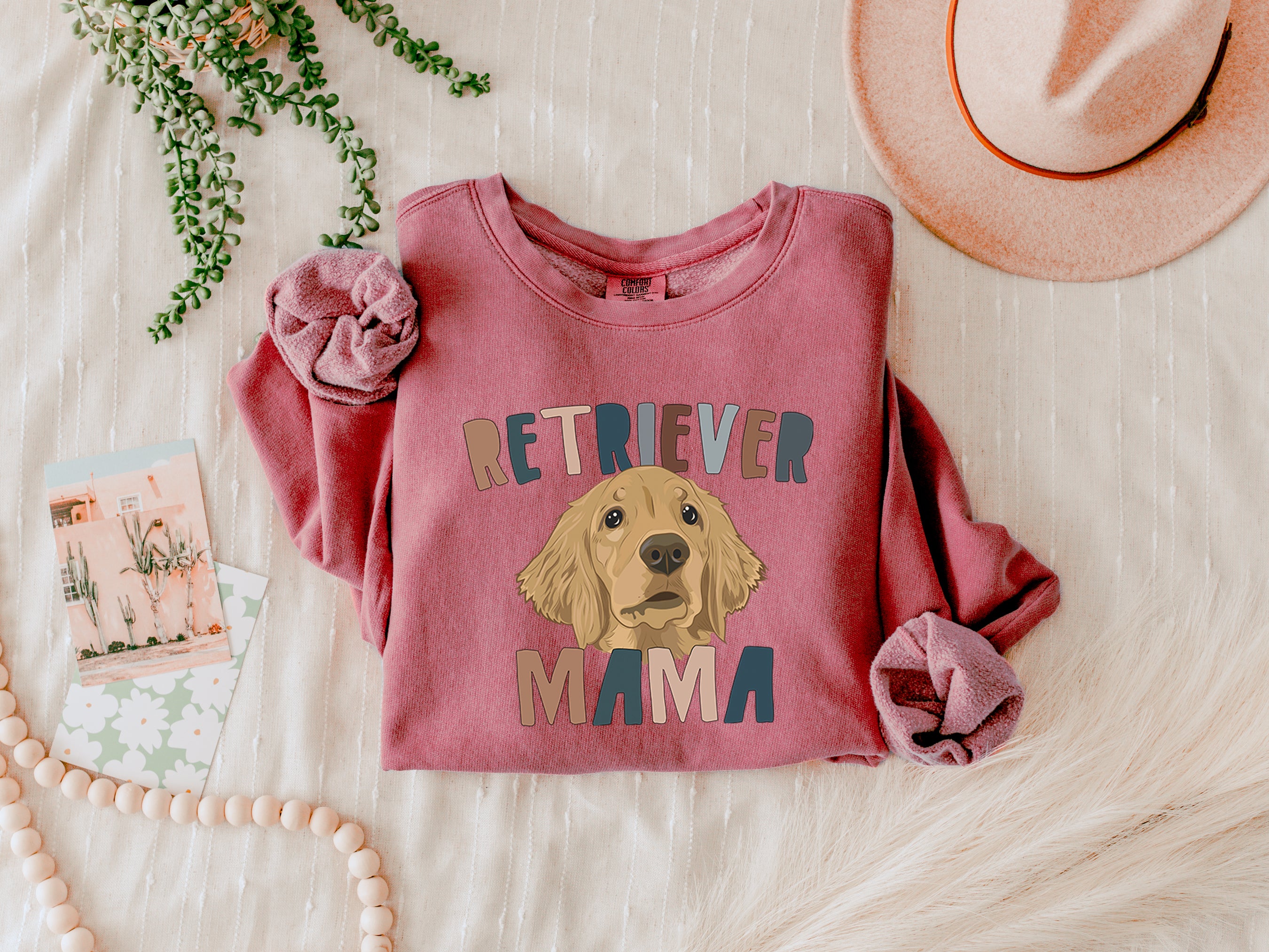 Golden Retriever Dog mom Fall Garment Dyed Comfort Colors Sweatshirt
