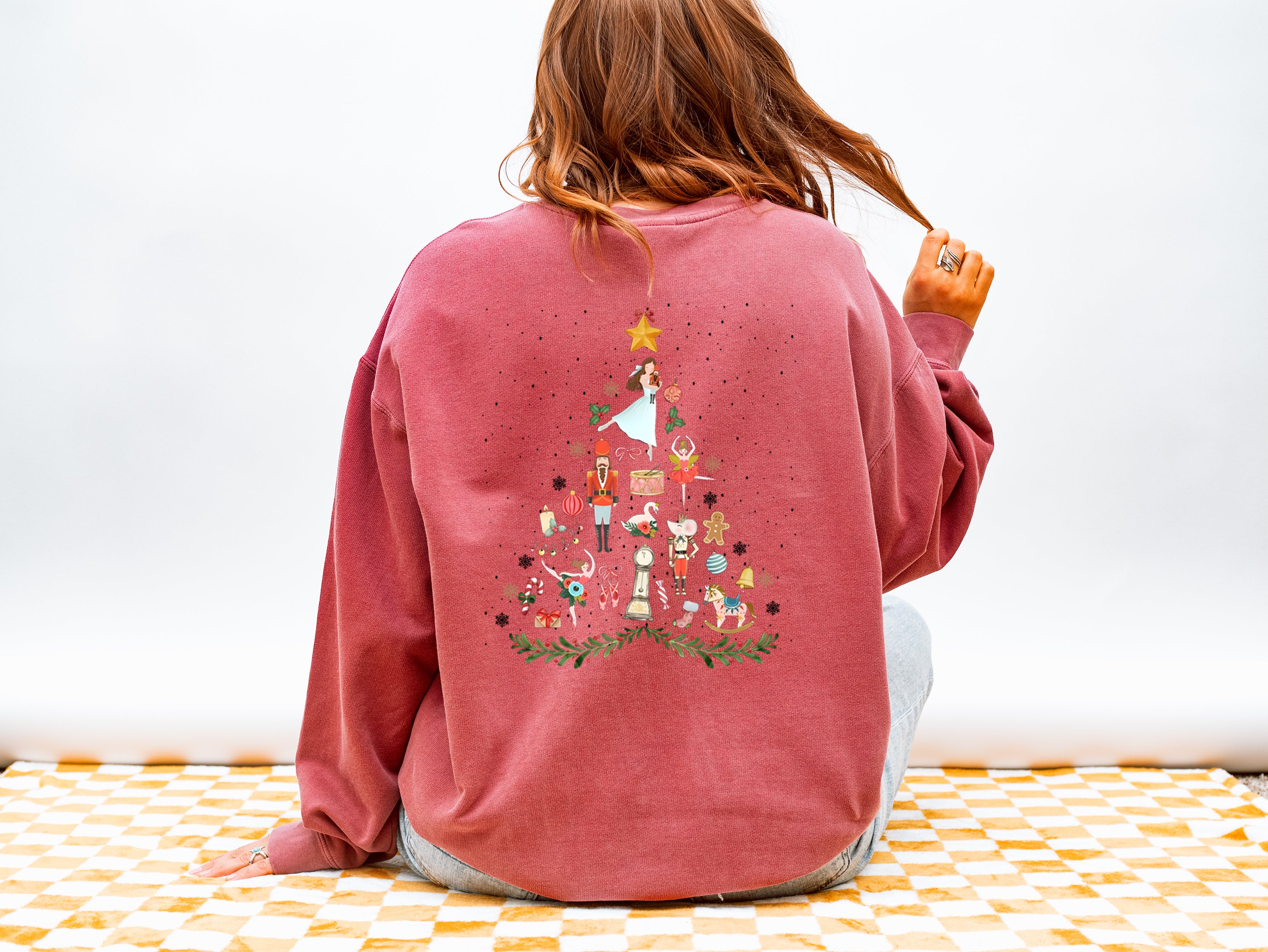 Merry Nutcracker Fairy Theme Merry Christmas Holiday Winter Fall Inspirational Garment Dyed Comfort Colors Sweatshirt