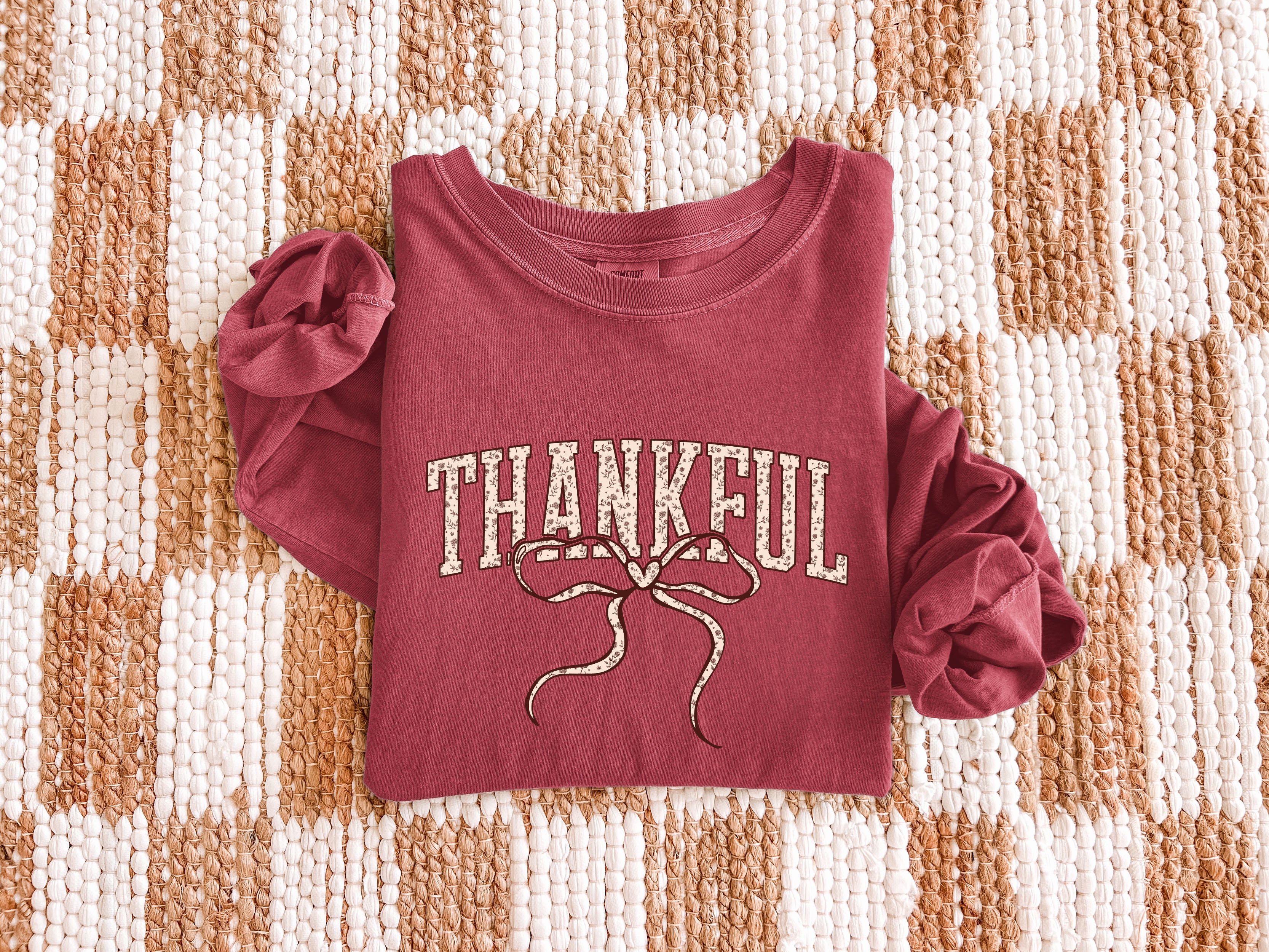 Comfort Colors Christian Thankful Thanksgiving day Christmas Christian Long Sleeve Shirt