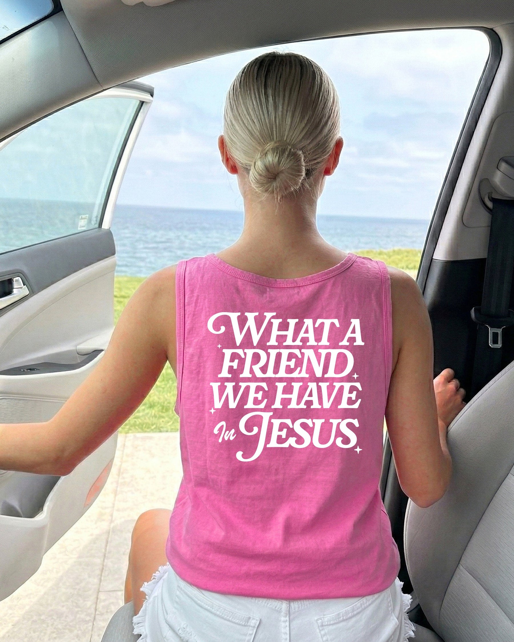 What a friend we have in Jesus Psalm Christian Comfort Colors Tank Top Faith Bible Jesus