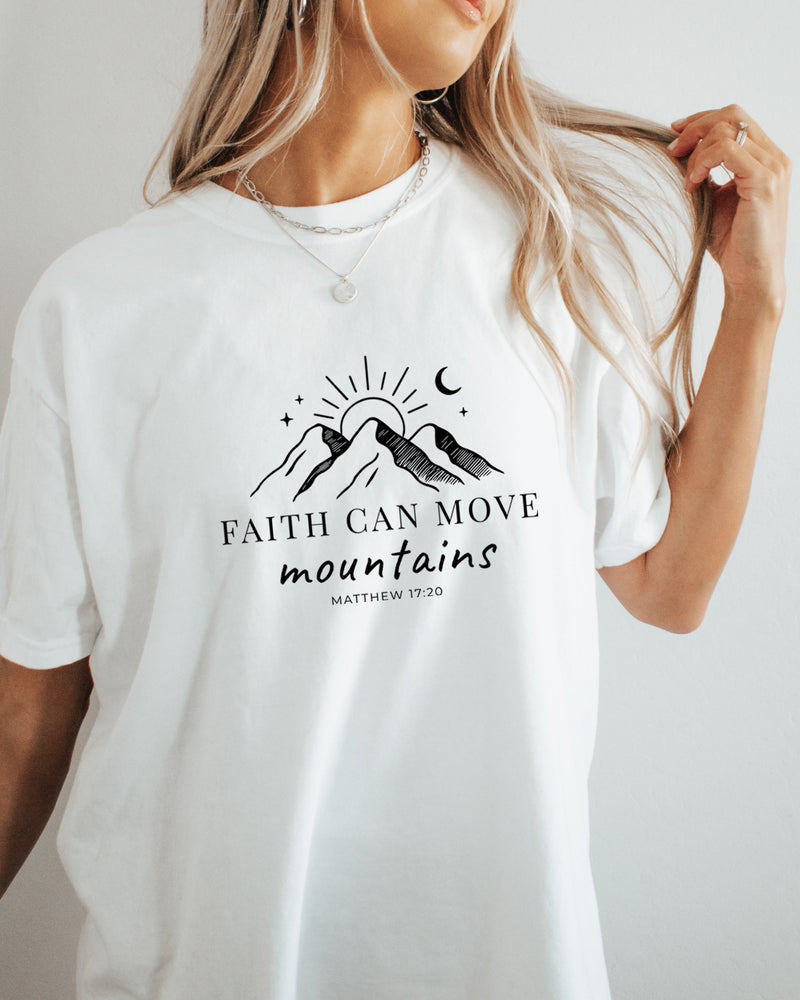 Faith can move mountains Comfort Colors Garment Dyed T Shirt (New)