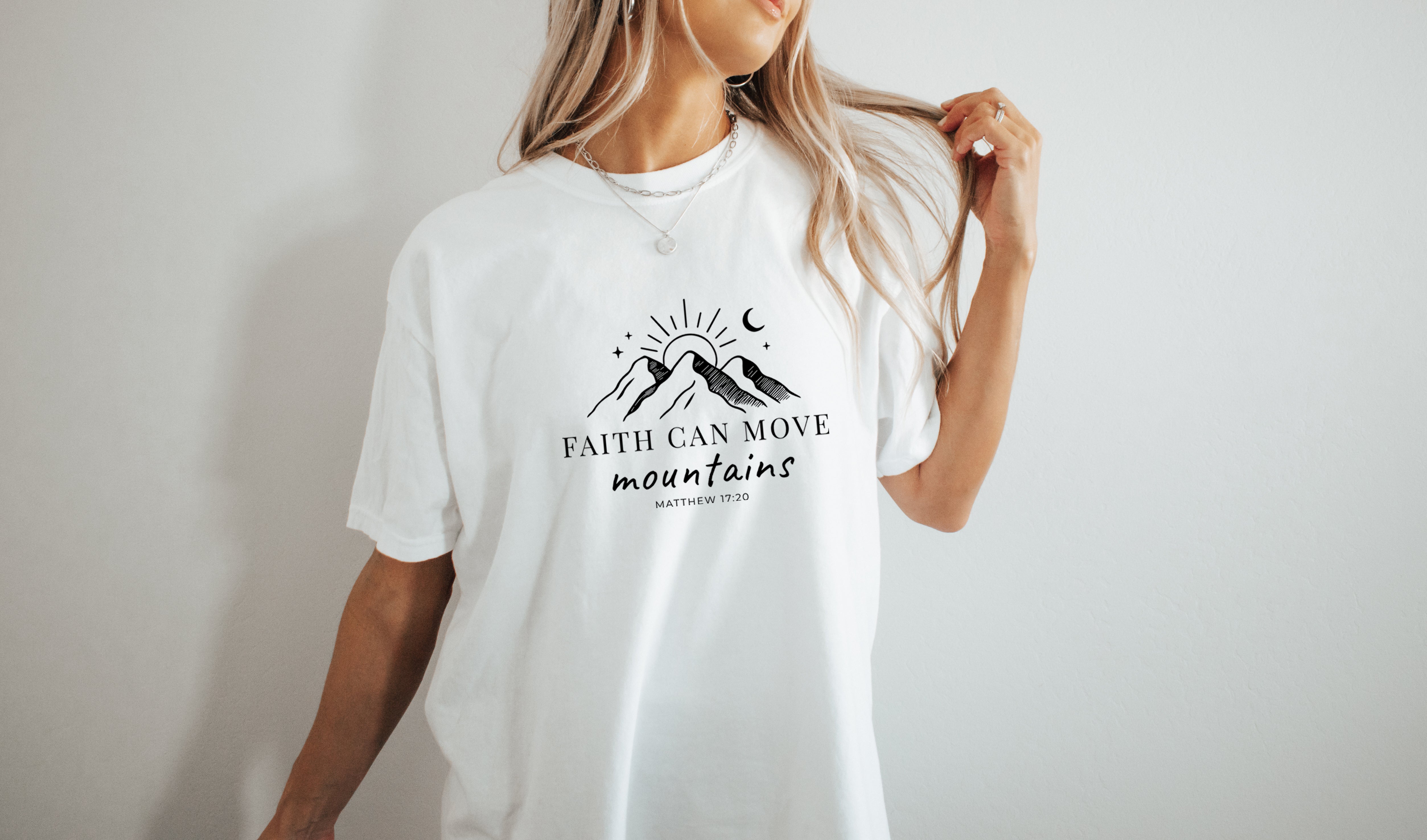 Faith can move mountains Comfort Colors Garment Dyed T Shirt (New)