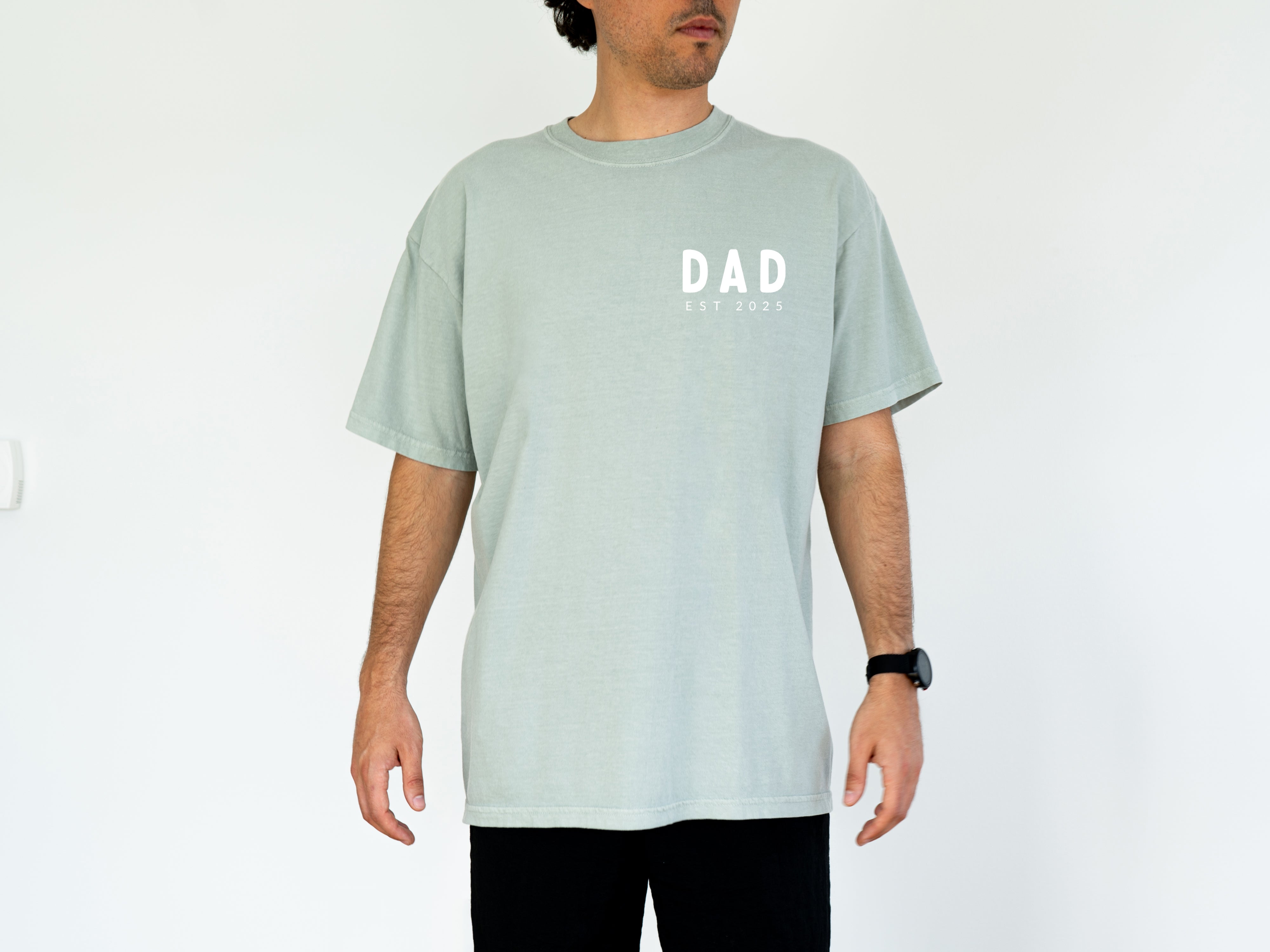 Dad Personalized est year Comfort Colors T Shirt (cali left chest) (Copy)