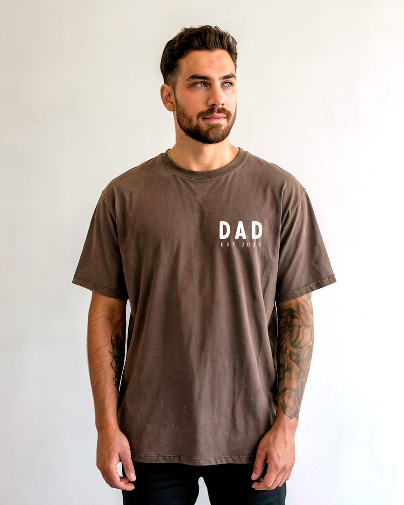Dad Personalized est year Comfort Colors T Shirt (cali left chest)