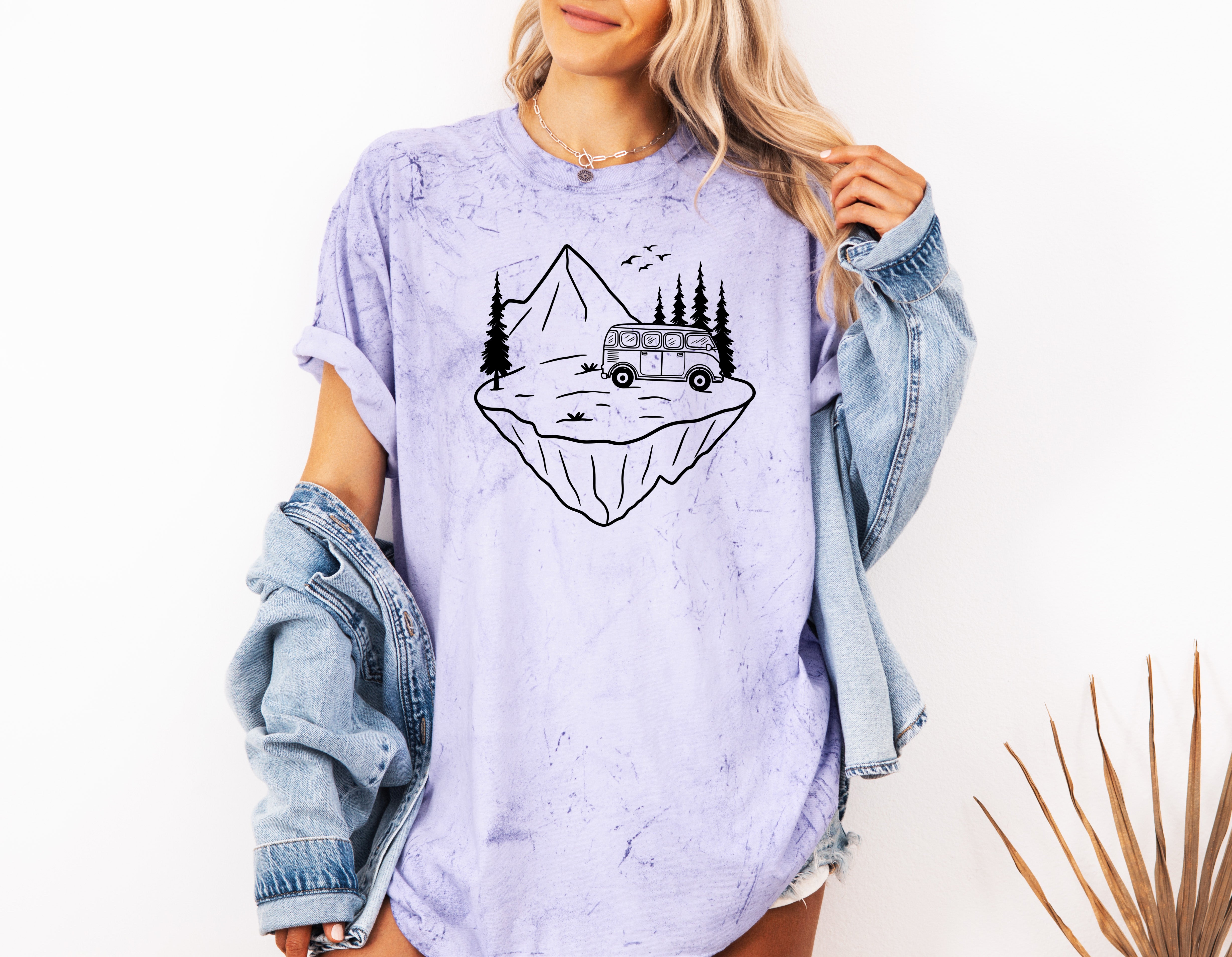 Desert Camping Hiking Mountain Nature Garment Dyed T Shirt