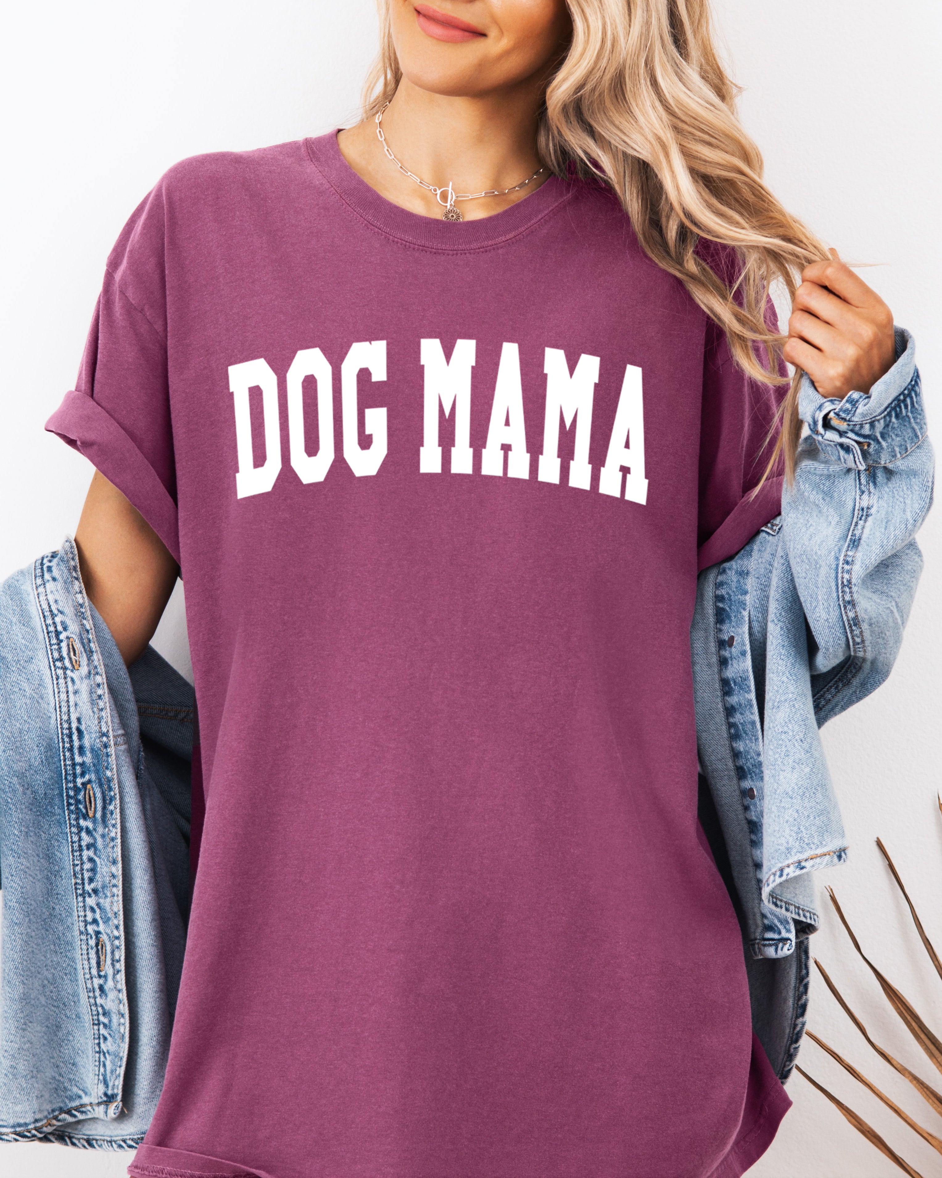 Dog Mama Comfort Colors Garment Dyed T Shirt (Condensed Font)