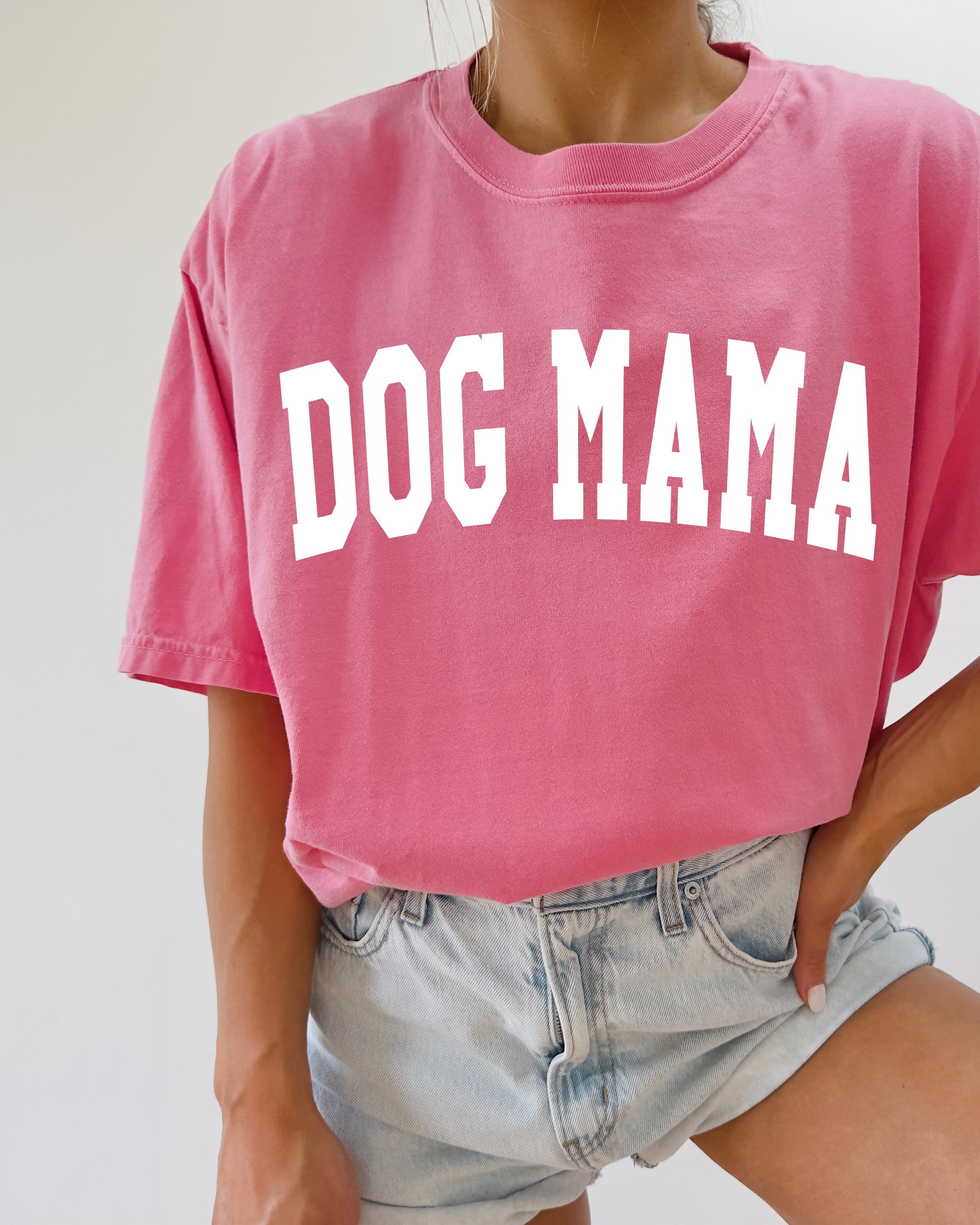 Dog Mama Comfort Colors Garment Dyed T Shirt (Condensed Font)