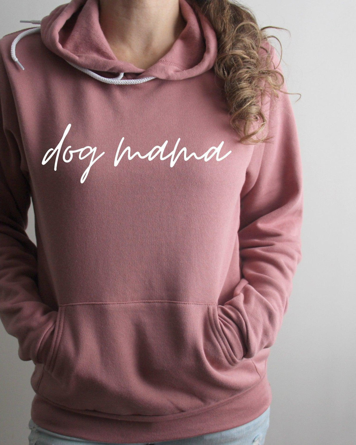 Dog Mama Sponge Fleece hoodie Sweatshirt (Cursive)