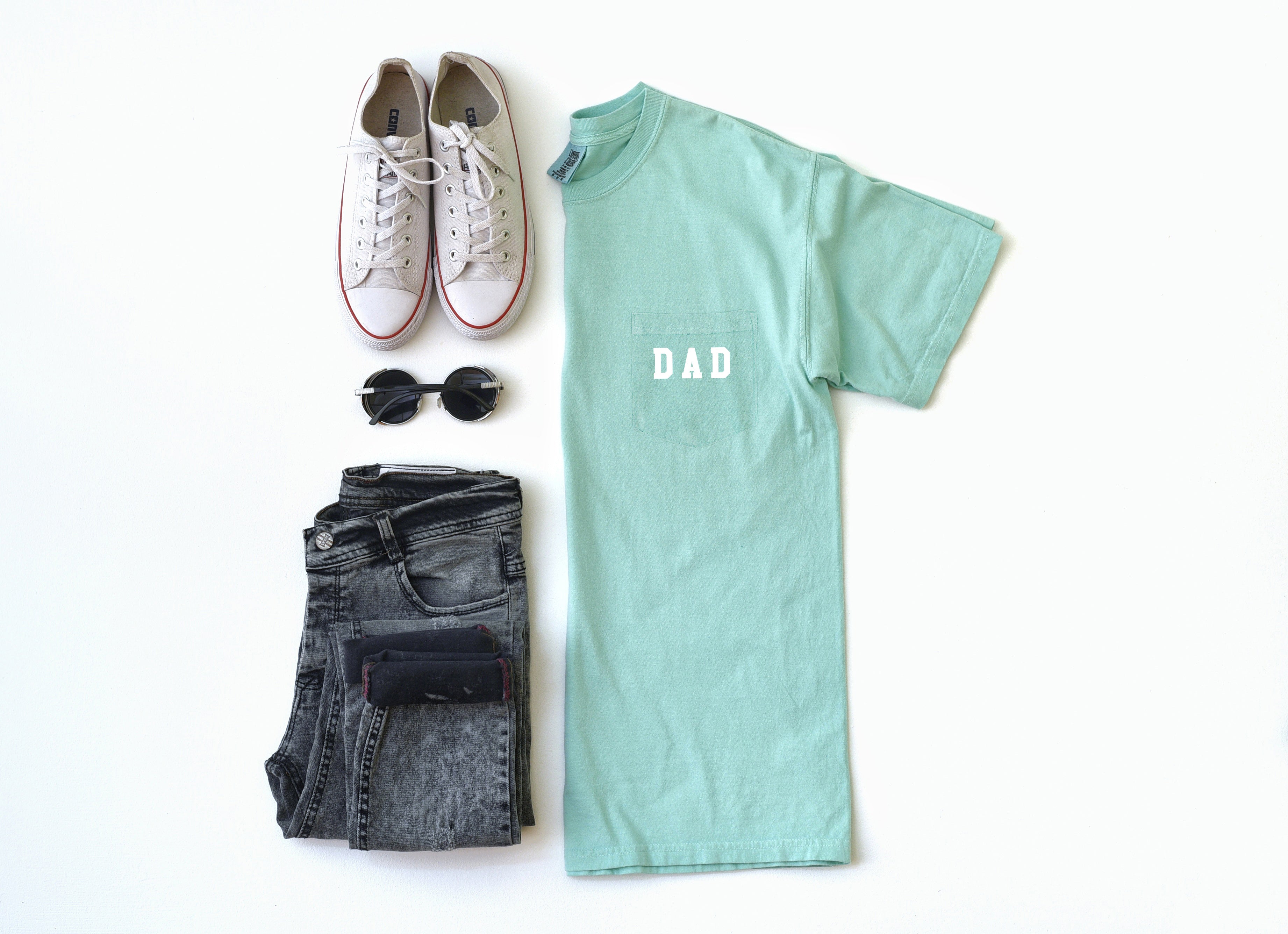 Dad Comfort Colors Pocket T Shirt (block font)