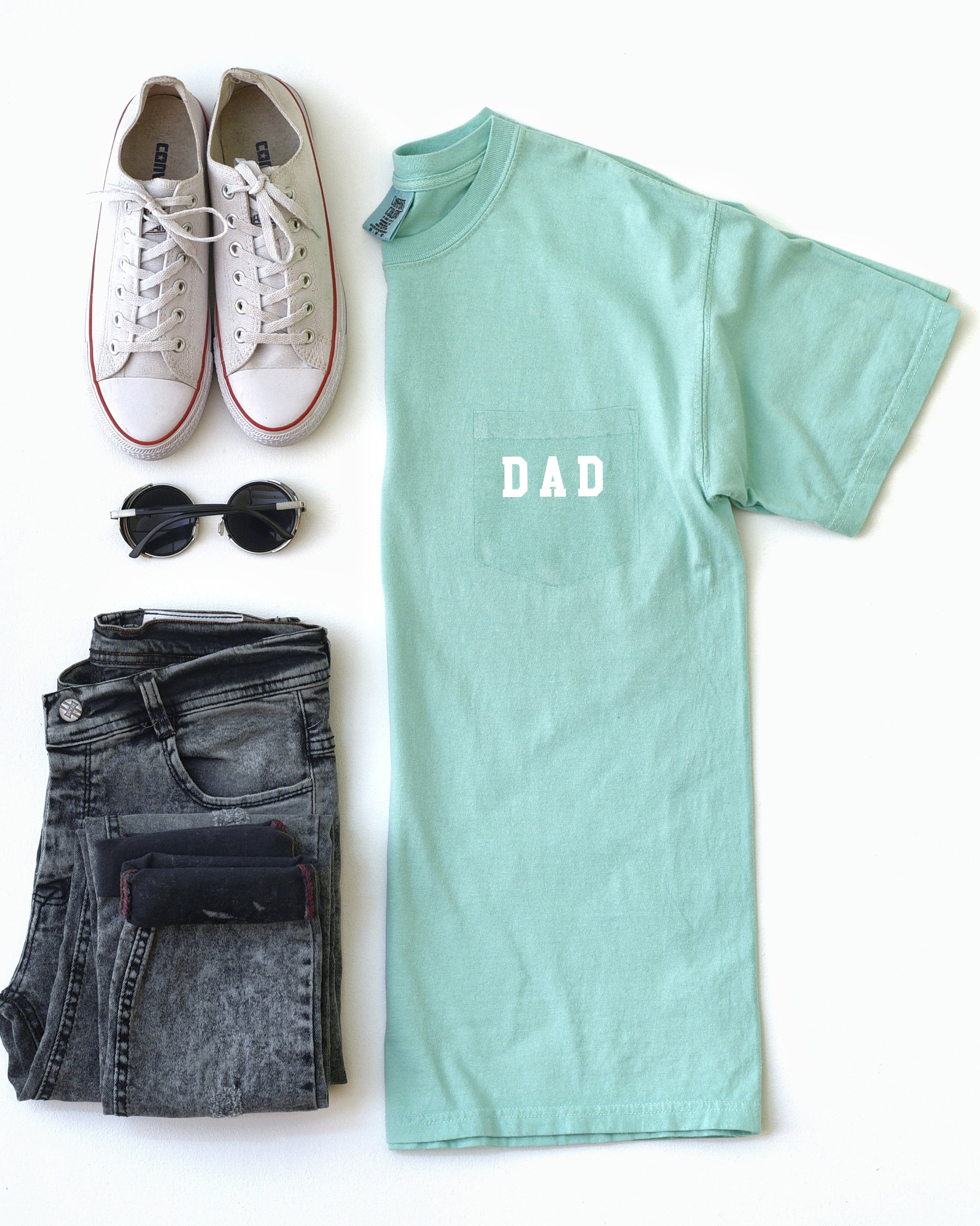 Dad Comfort Colors Pocket T Shirt (block font)