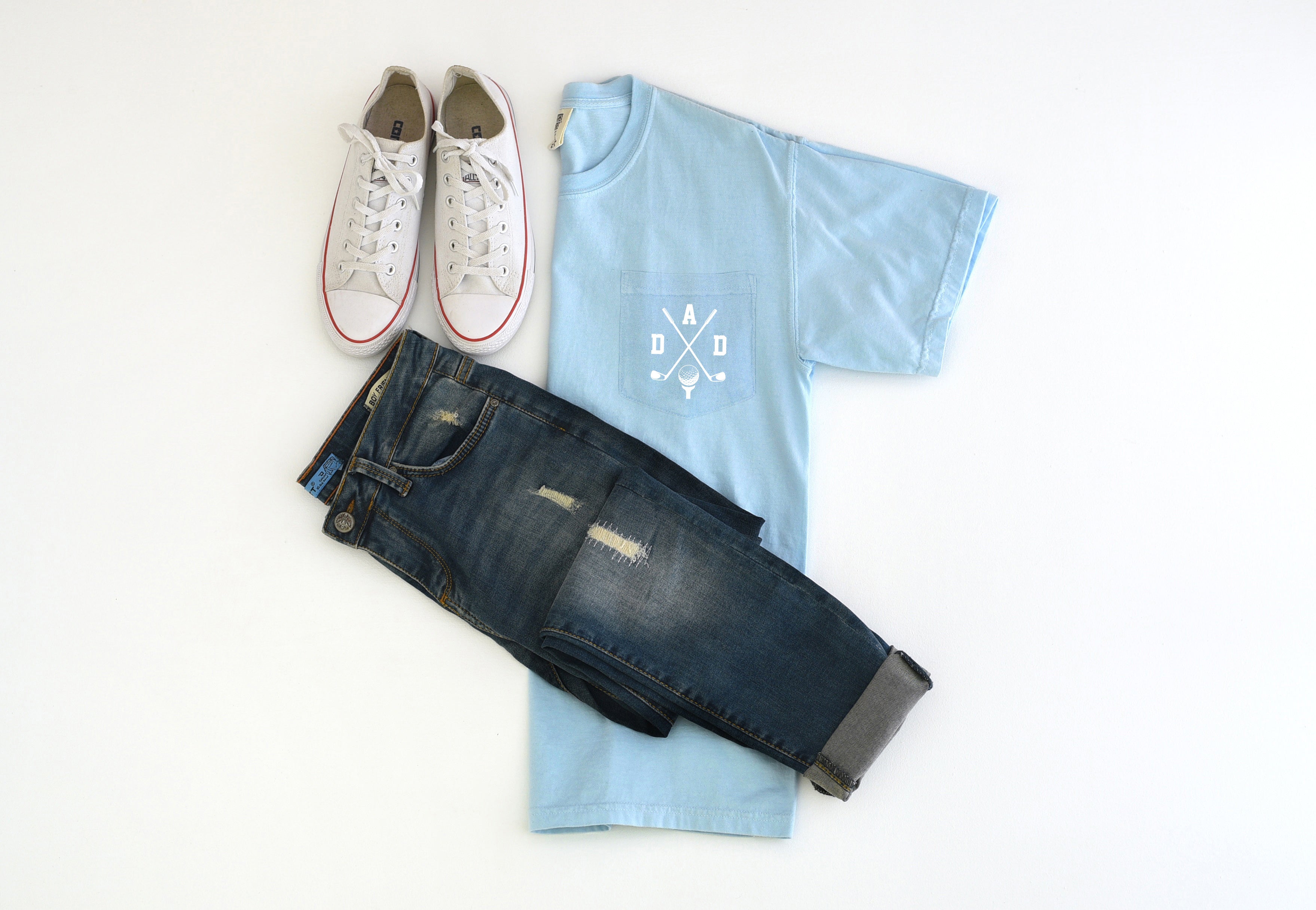 Dad golf theme Comfort Colors Pocket T Shirt