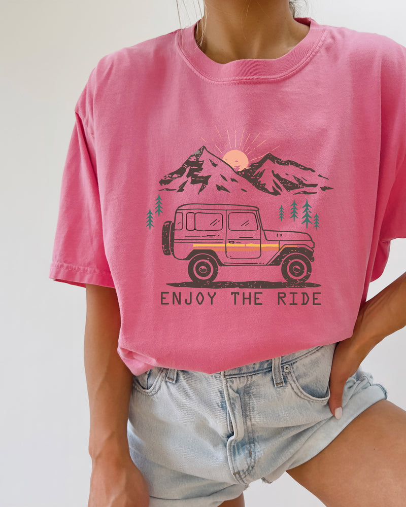Enjoy the Ride Camping Hiking Mountain Nature Comfort Colors T Shirt