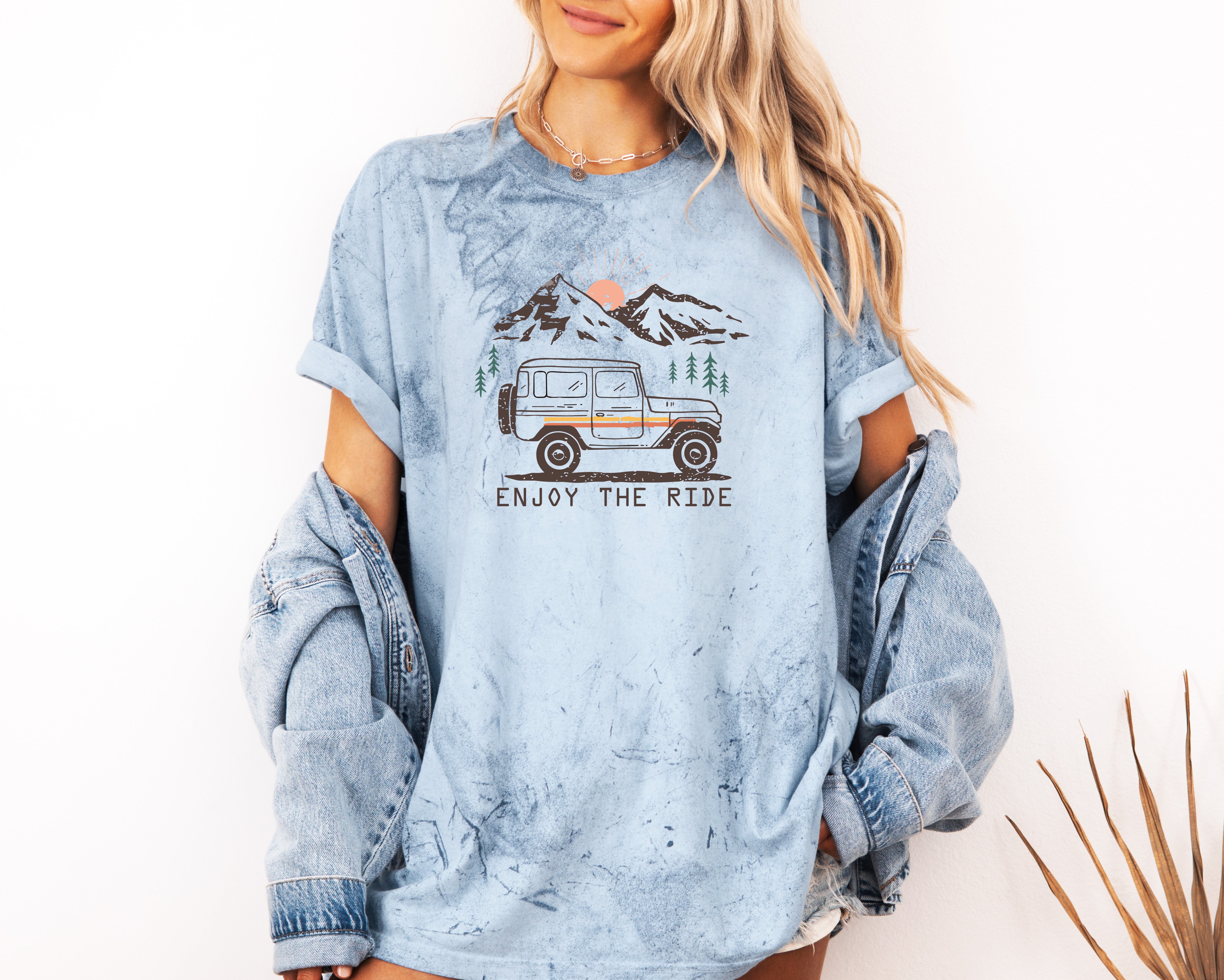 Enjoy the Ride Camping Hiking Mountain Nature Comfort Colors T Shirt