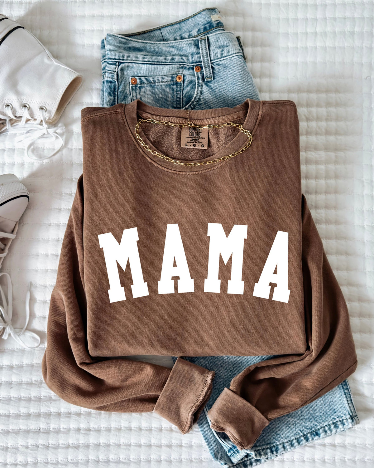 Mama Comfort Colors Sweatshirt (Condensed Font), Mom Gift for Women
