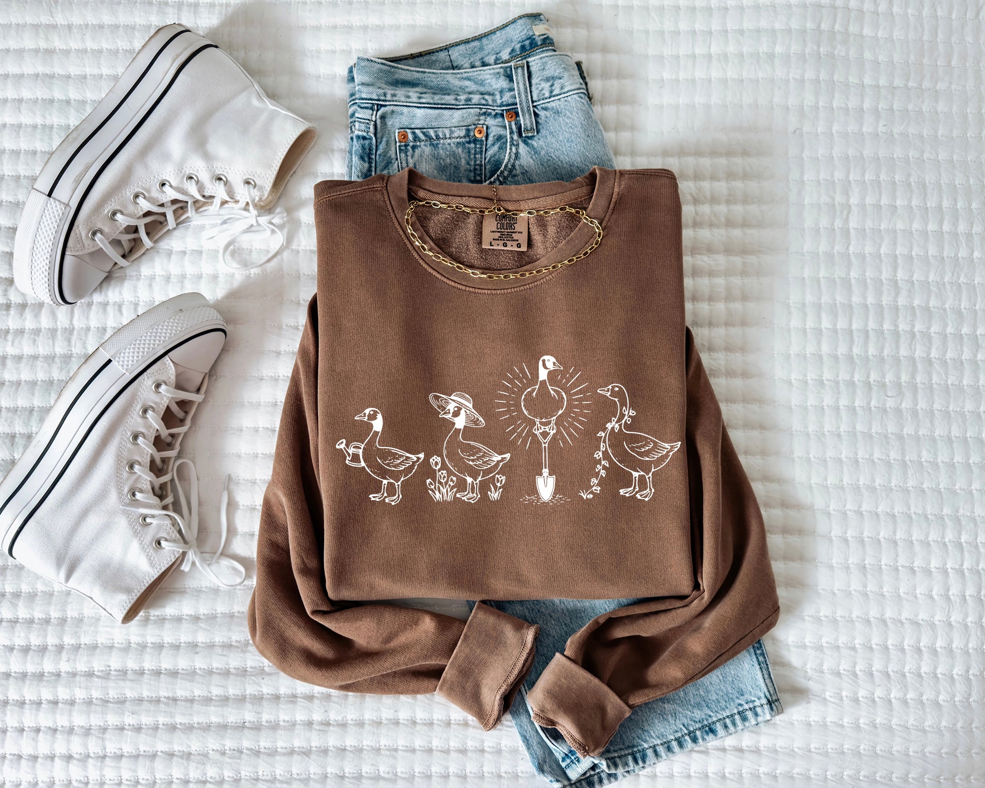 Goose Gardening Plant Botanical Garment Dyed Comfort Colors Sweatshirt
