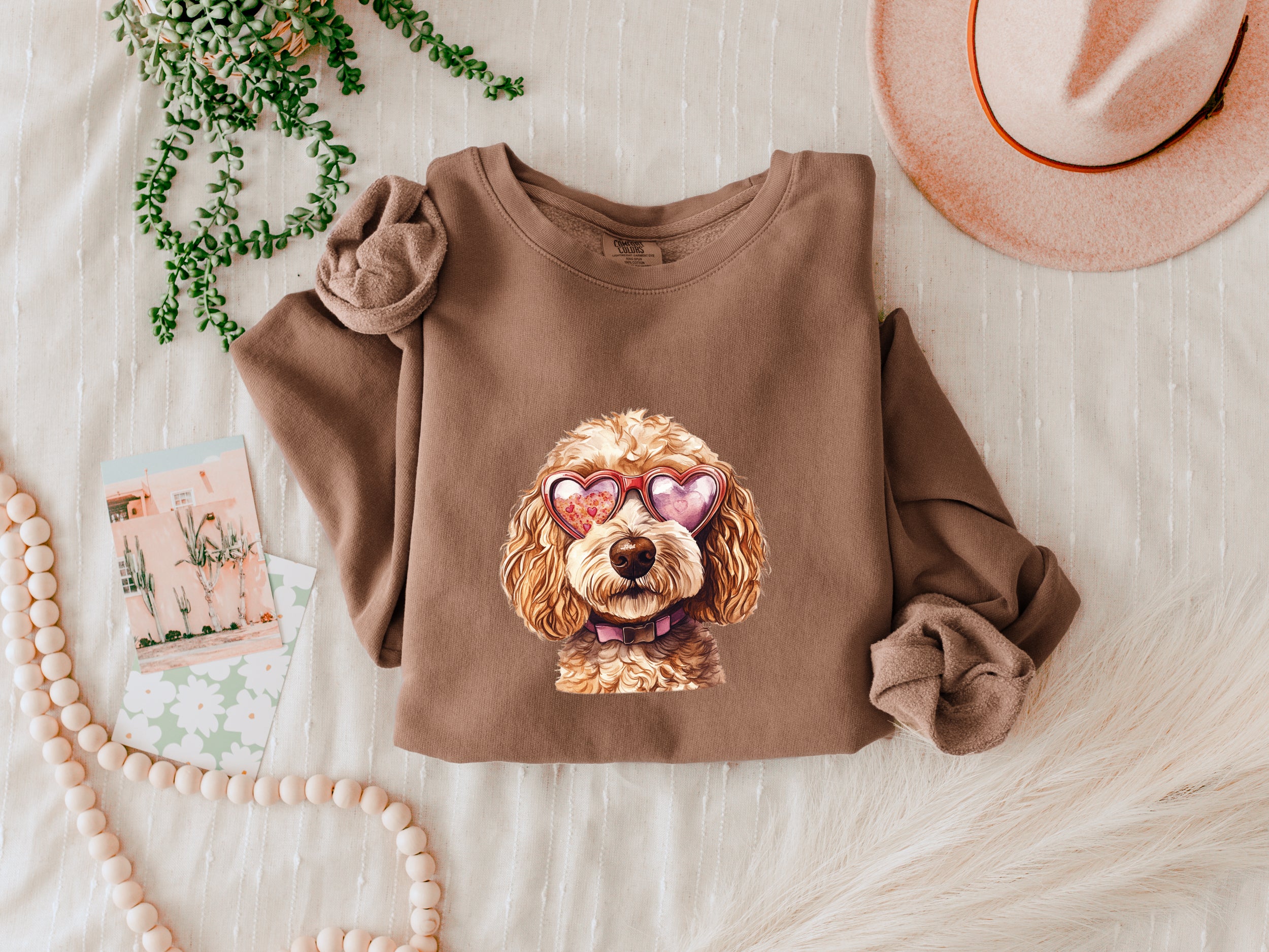 Doodle Dog Mom Garment Dyed Comfort Colors Sweatshirt (Valentine's Day)