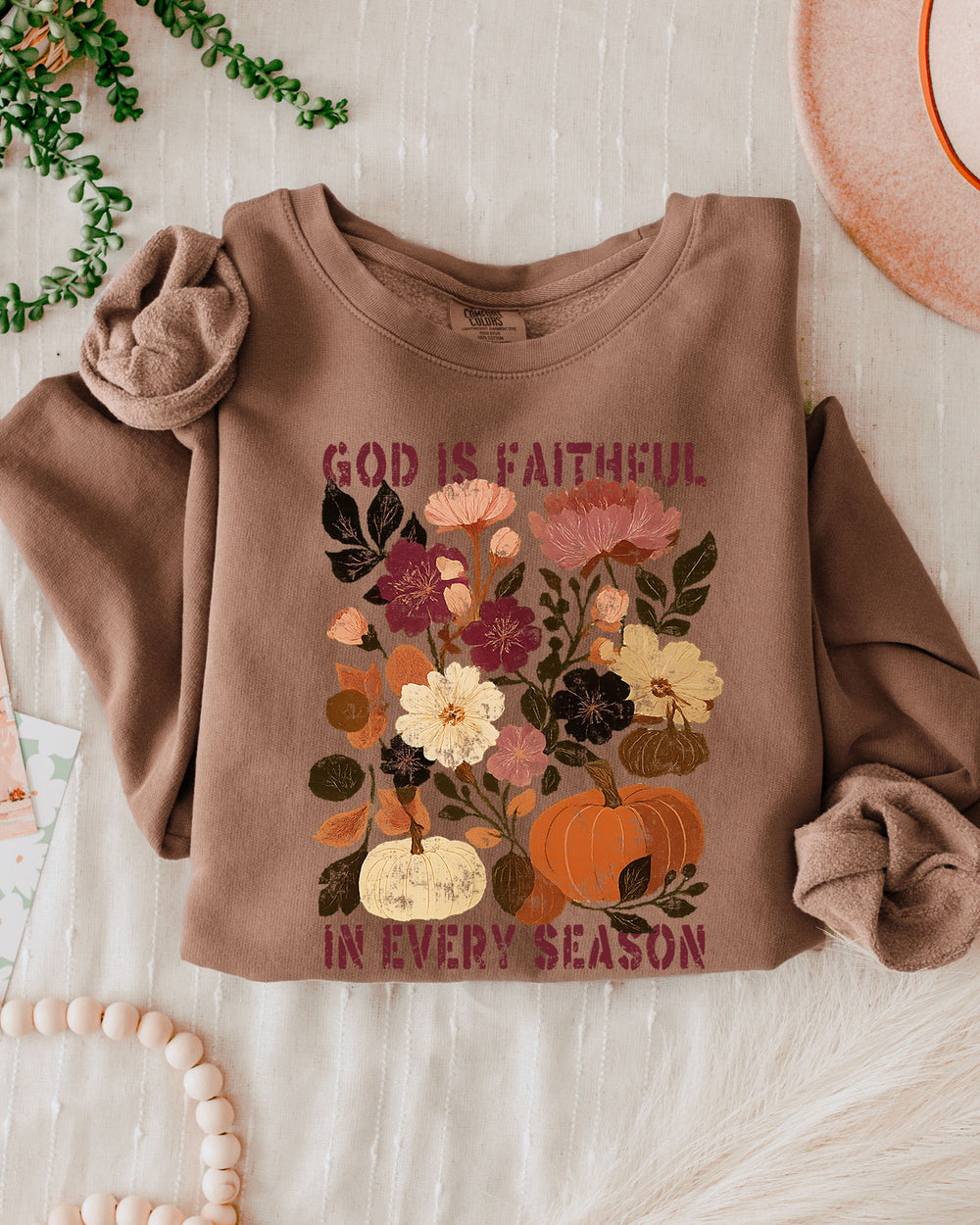 God is faithful Fall Autumn Season Thanksgiving day 100% cotton Garment Dyed Comfort Colors Sweatshirt