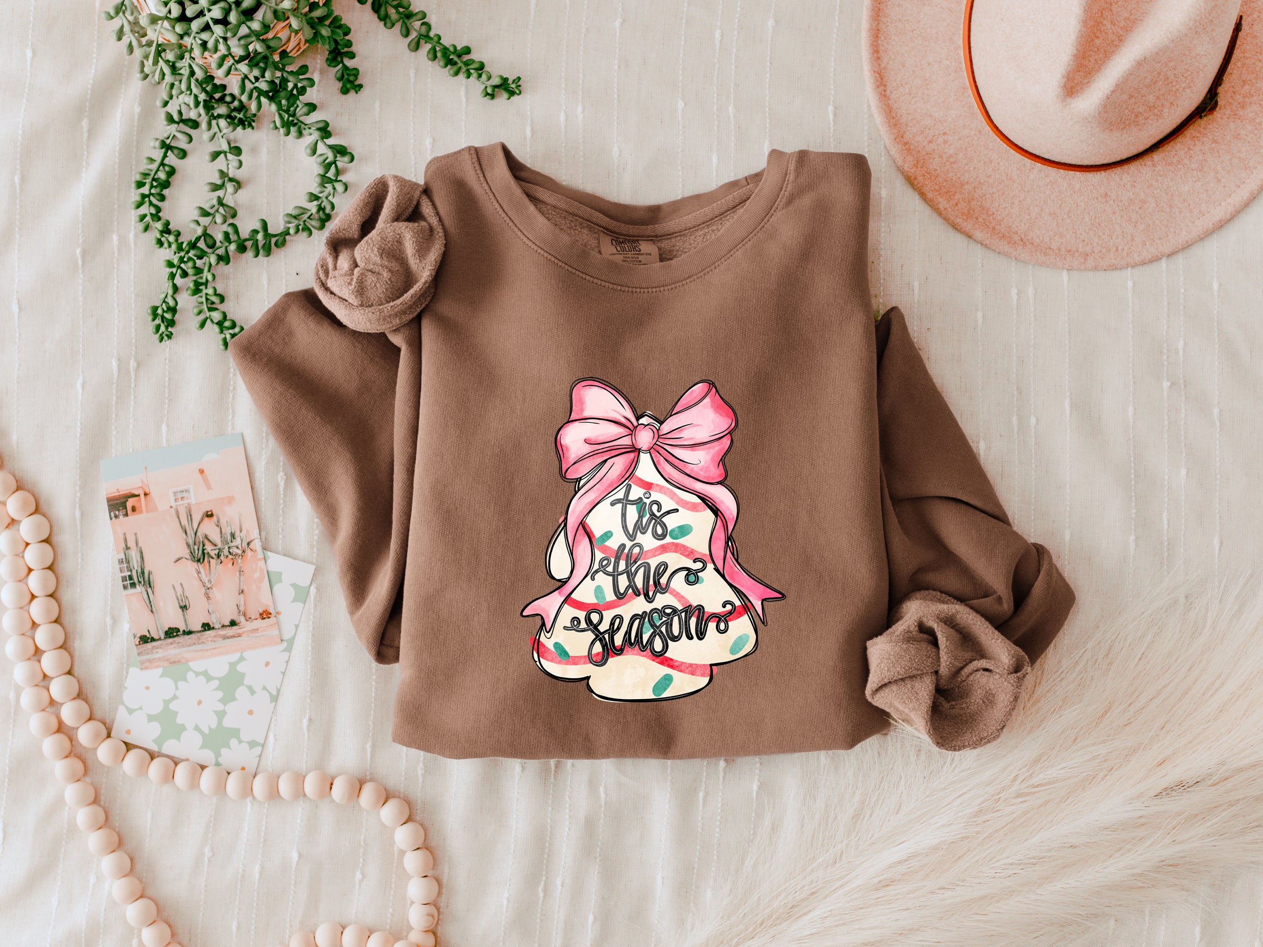 Merry Christmas Tis the Season Holiday Winter Fall Inspirational Garment Dyed Comfort Colors Sweatshirt