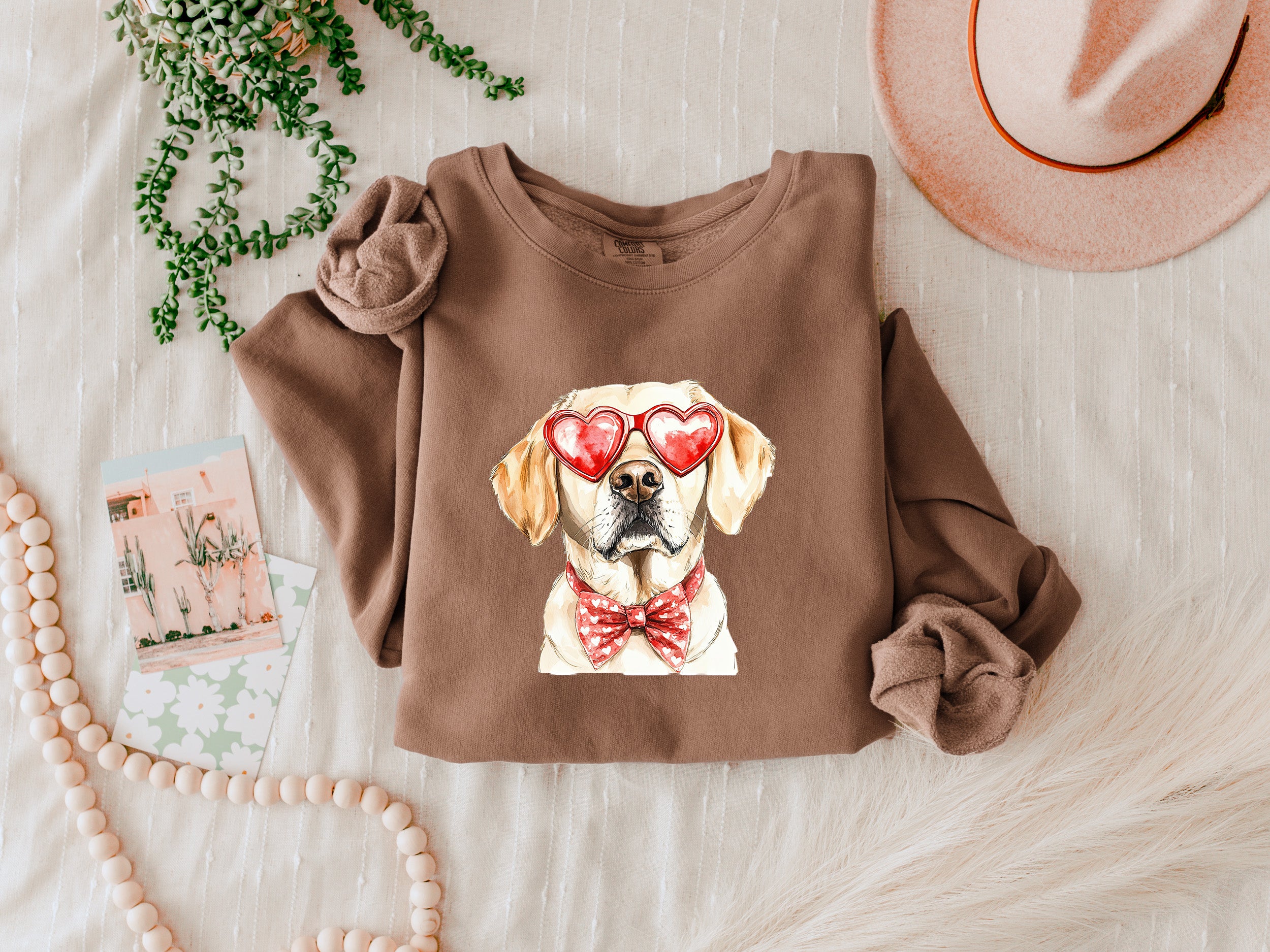 Yellow Labrador Retriever Valentine's day Dog Mom Garment Dyed Comfort Colors Sweatshirt
