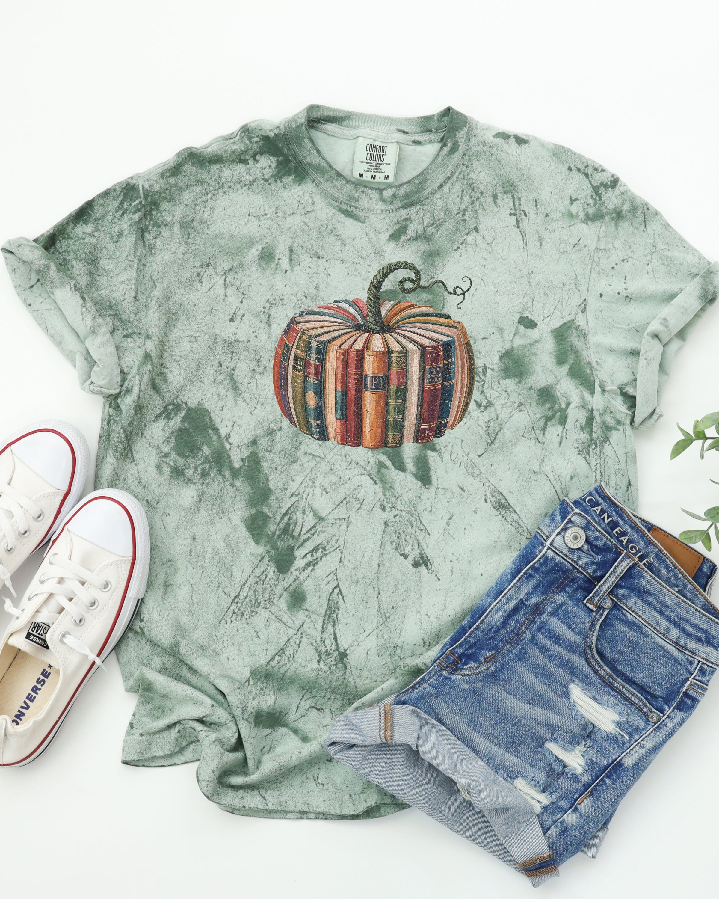 Fall Pumpkin Book Thanksgiving day Christmas Autumn Comfort Colors Garment Dyed T Shirt