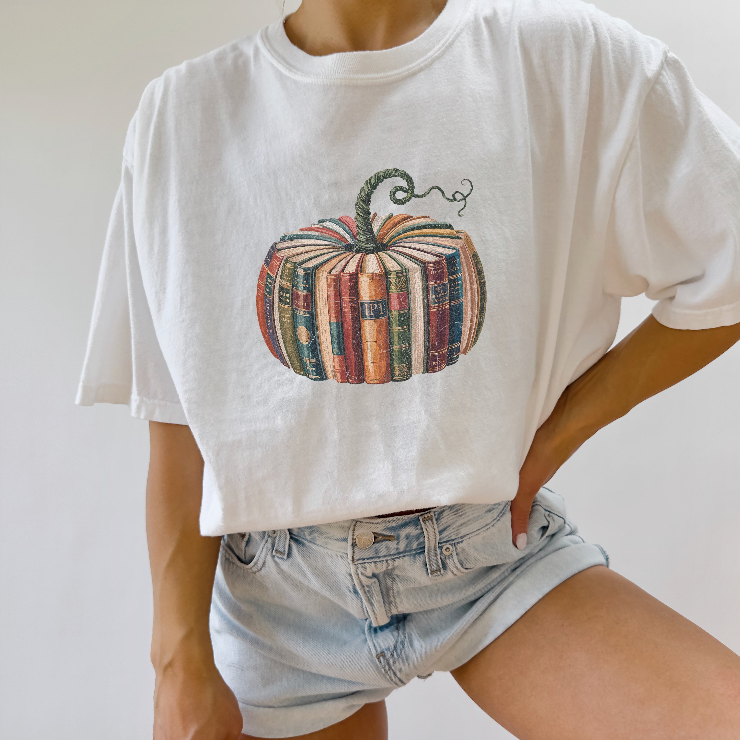 Fall Pumpkin Book Thanksgiving day Christmas Autumn Comfort Colors Garment Dyed T Shirt