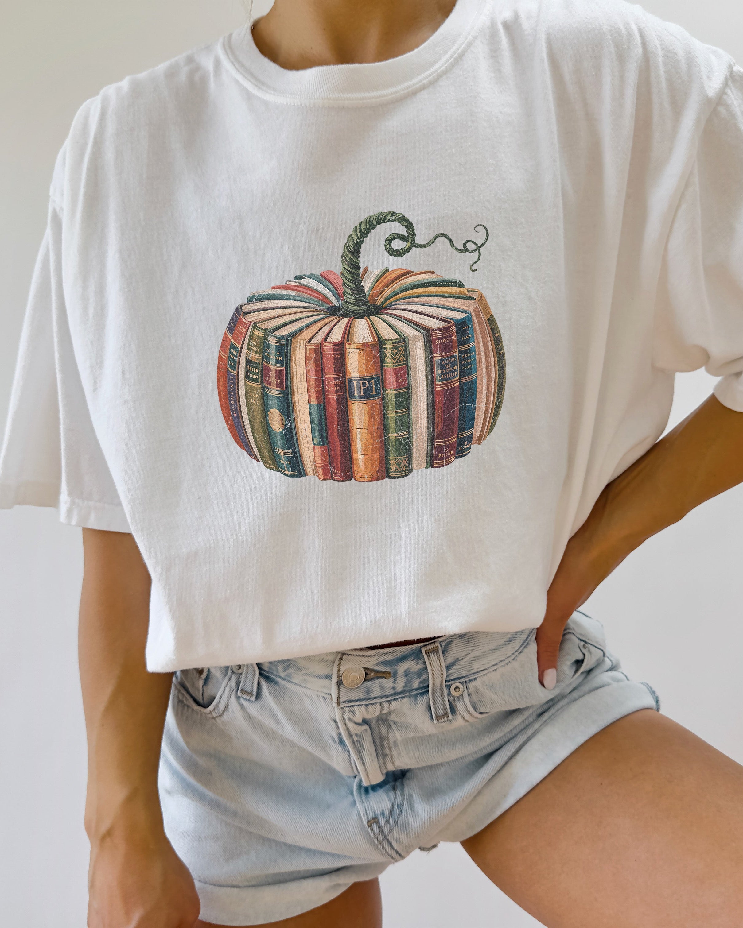 Fall Pumpkin Book Thanksgiving day Christmas Autumn Comfort Colors Garment Dyed T Shirt