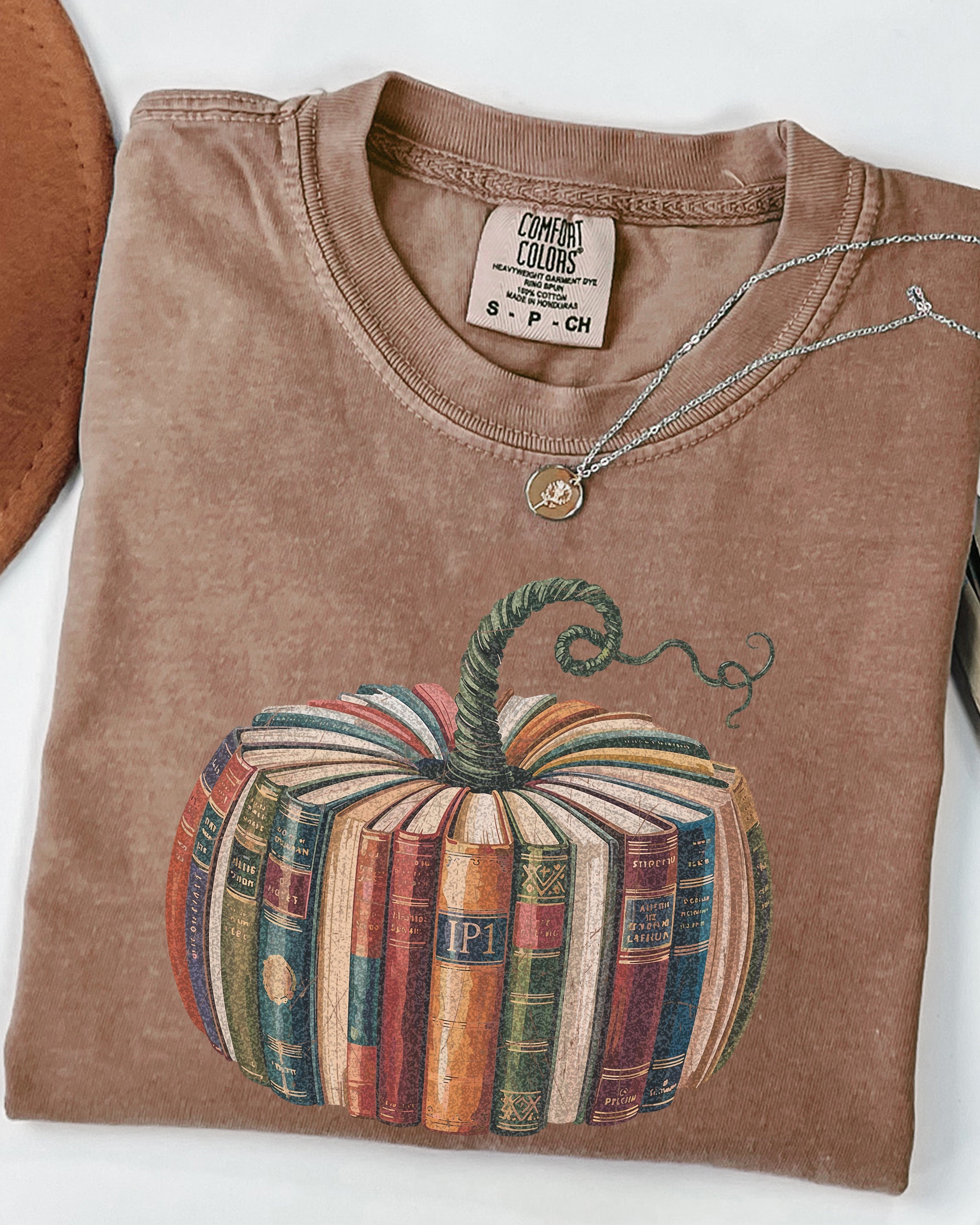 Fall Pumpkin Book Thanksgiving day Christmas Autumn Comfort Colors Garment Dyed T Shirt