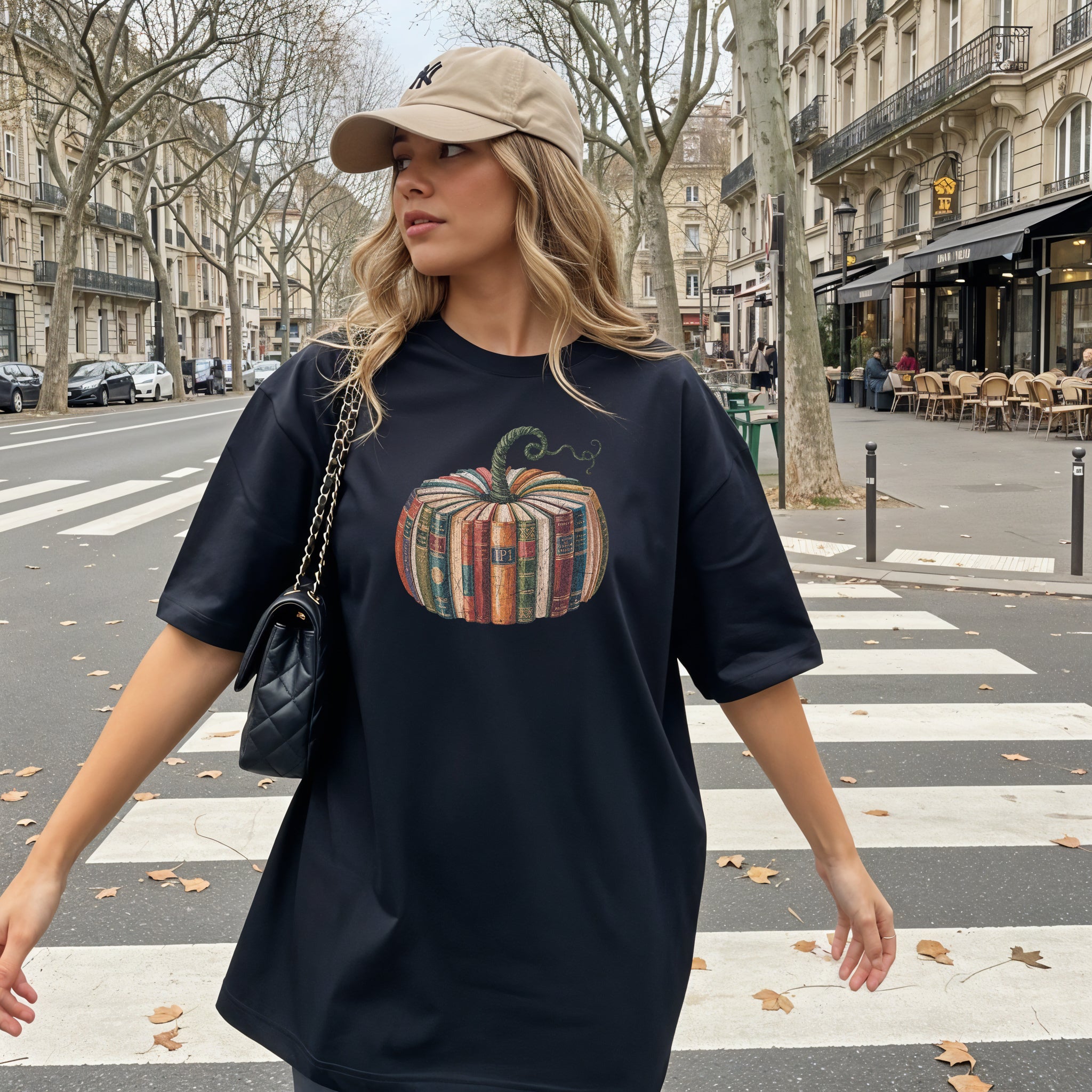 Fall Pumpkin Book Thanksgiving day Christmas Autumn Comfort Colors Garment Dyed T Shirt