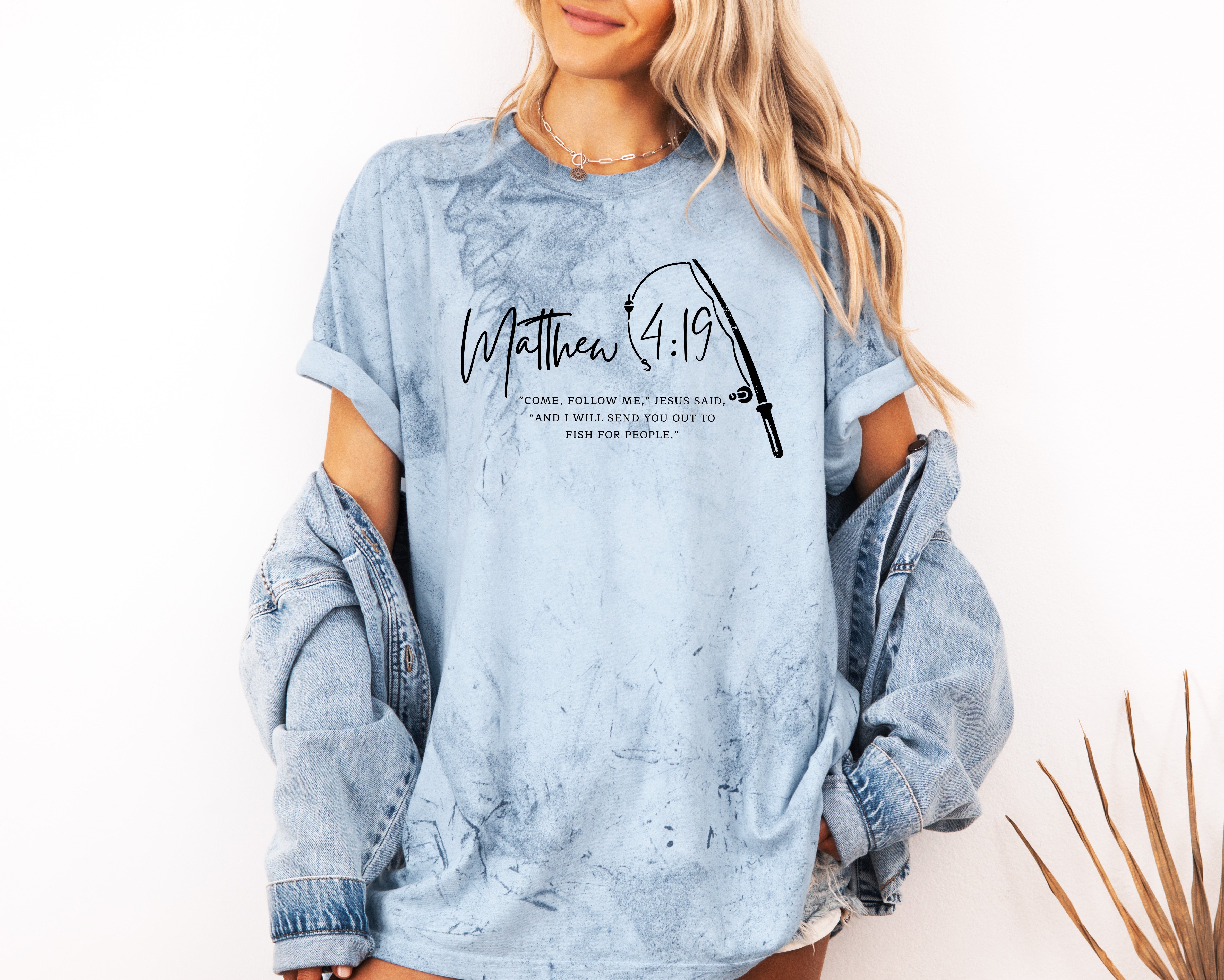 Fish for People Disciples Christian Comfort Colors Garment Dyed T Shirt