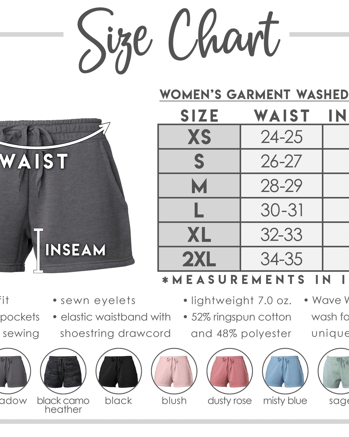 Women's California Wave Wash Shorts, Personalized Custom Gift