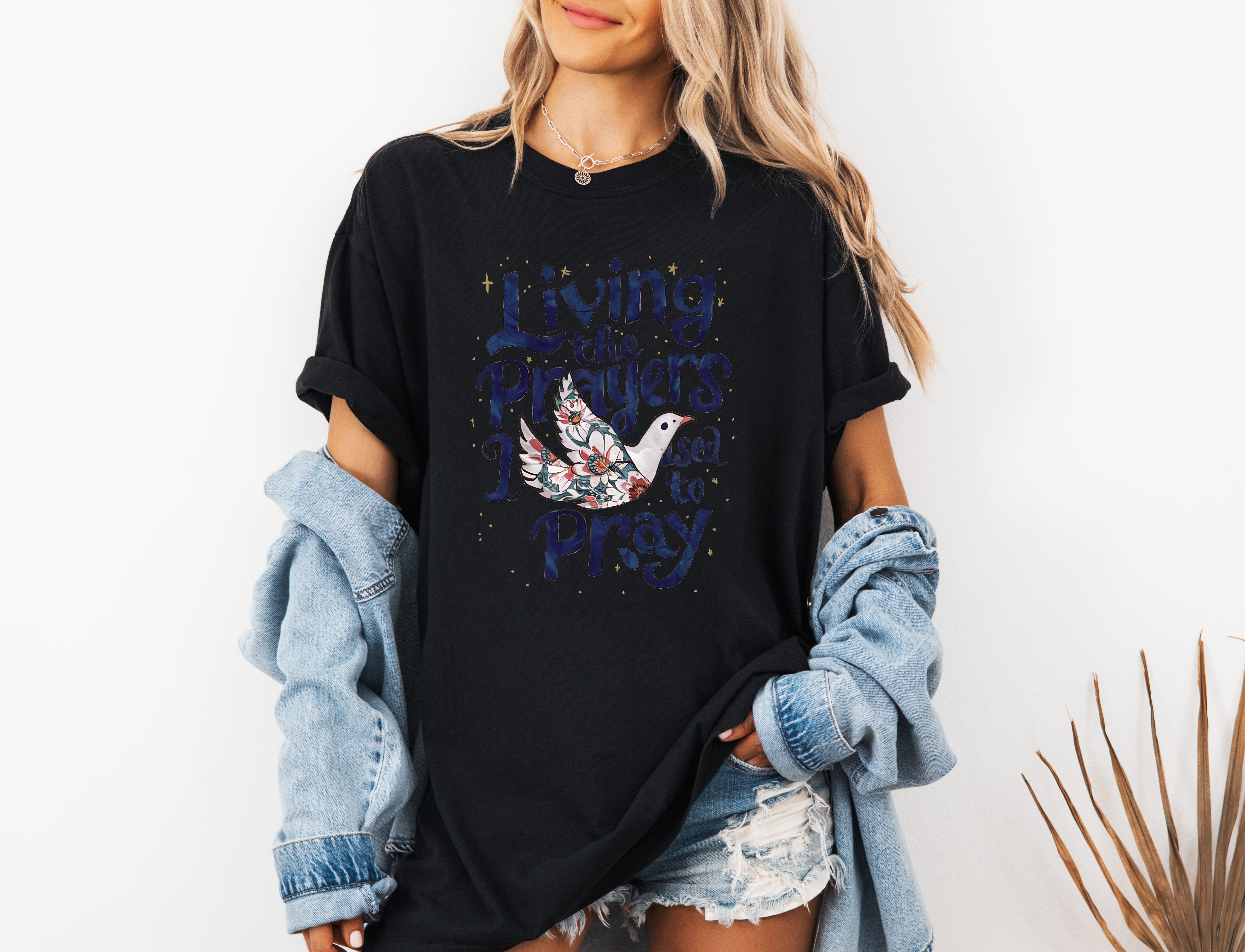 Living the prayer Christian Comfort Colors Garment Dyed T Shirt