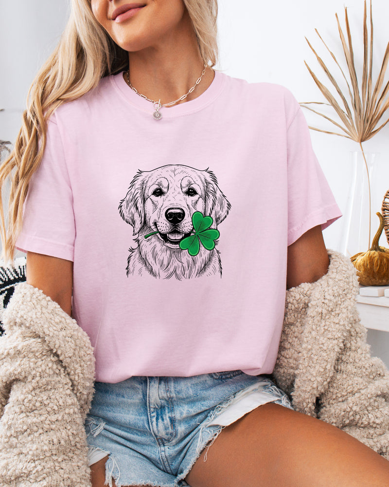 Golden Retriever Dog Mom St. Patrick's day Comfort Colors T Shirt